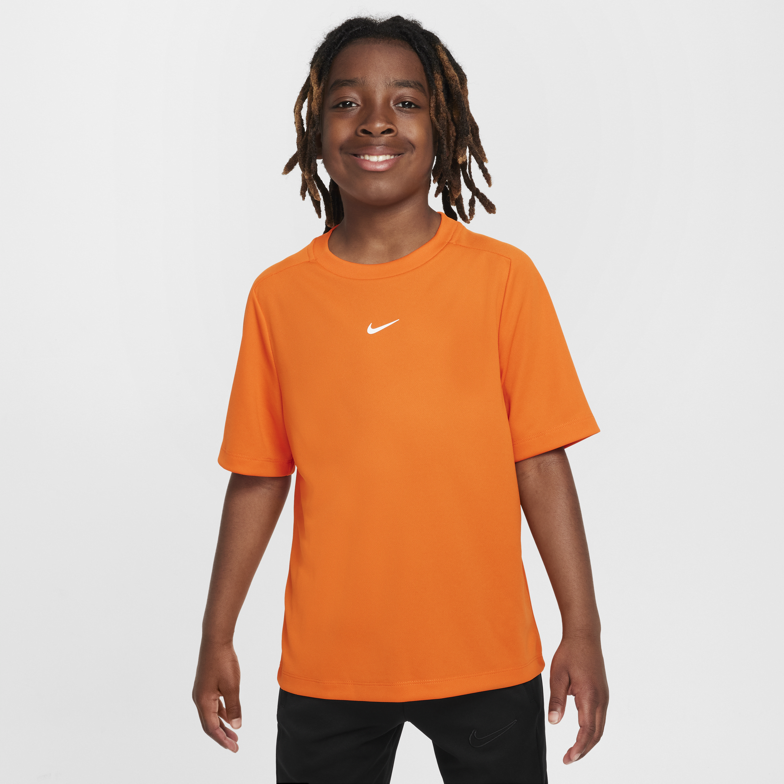 Shop Nike Multi Big Kids' (boys') Dri-fit Training Top In Orange