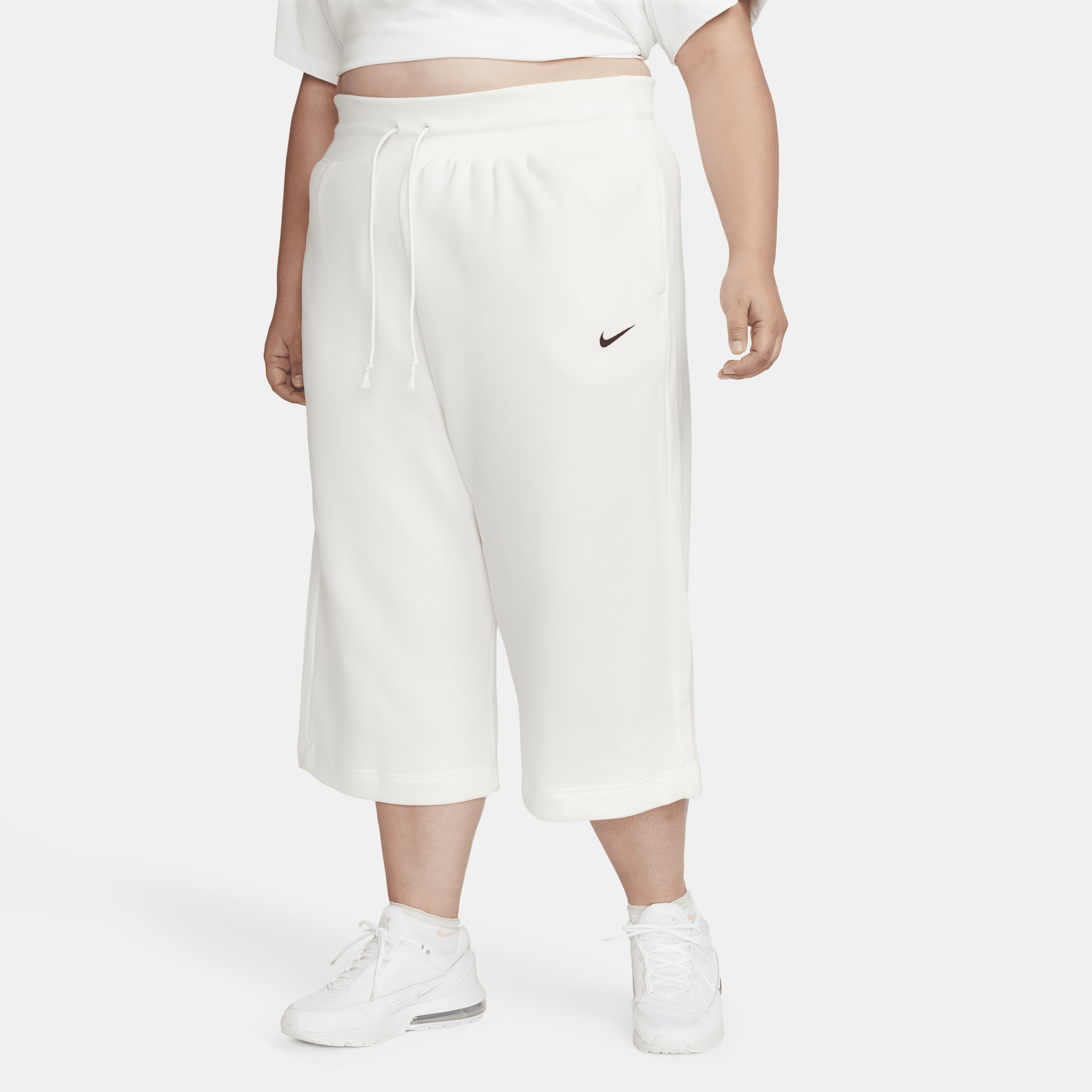 Nike Women's  Sportswear Phoenix Fleece High-waisted Cropped Sweatpants (plus Size) In White