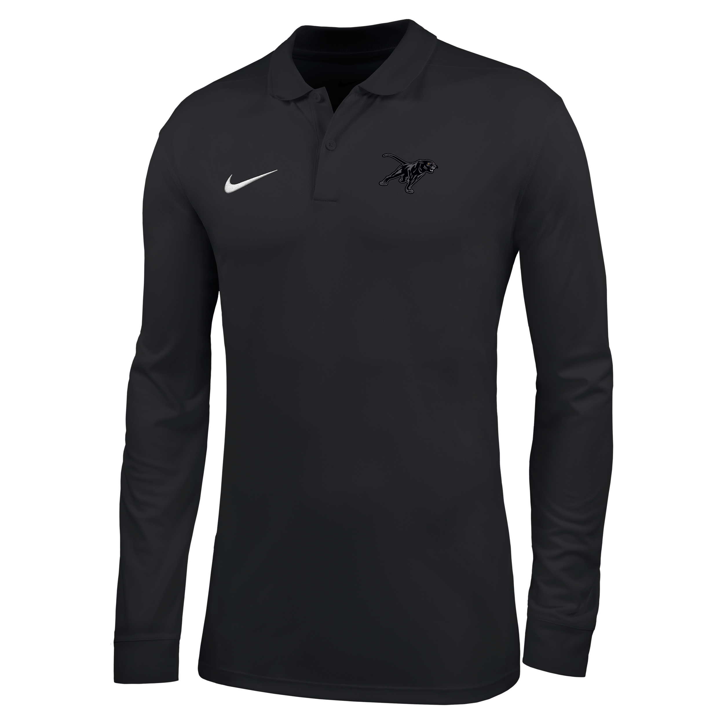 Nike Men's College (Prairie View A&M University) Dri-FIT Long-Sleeve Polo in Black | ZM04PYPVUN26-BLK