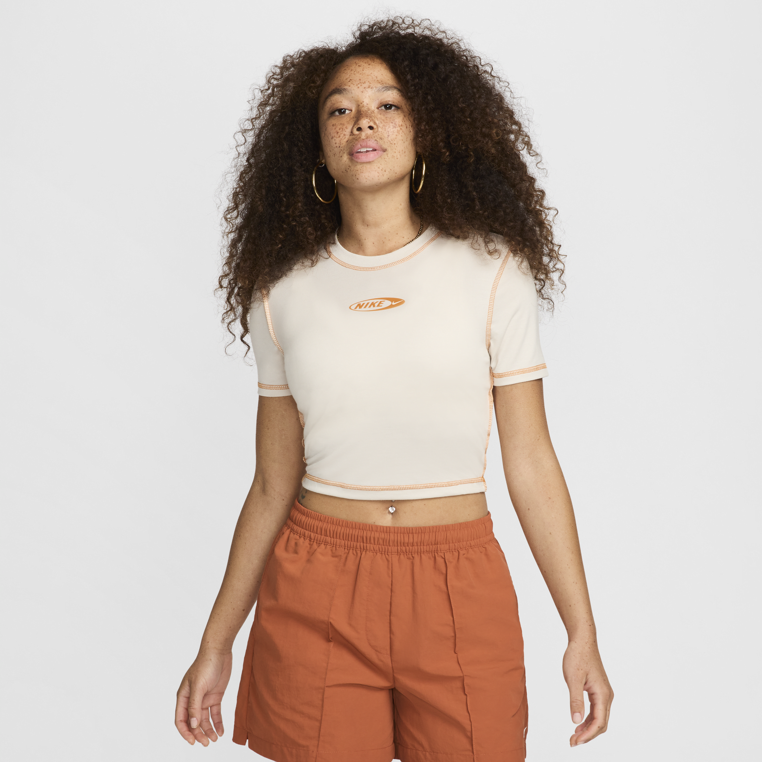 Shop Nike Women's  Sportswear Chill Knit Slim Cropped T-shirt In Brown