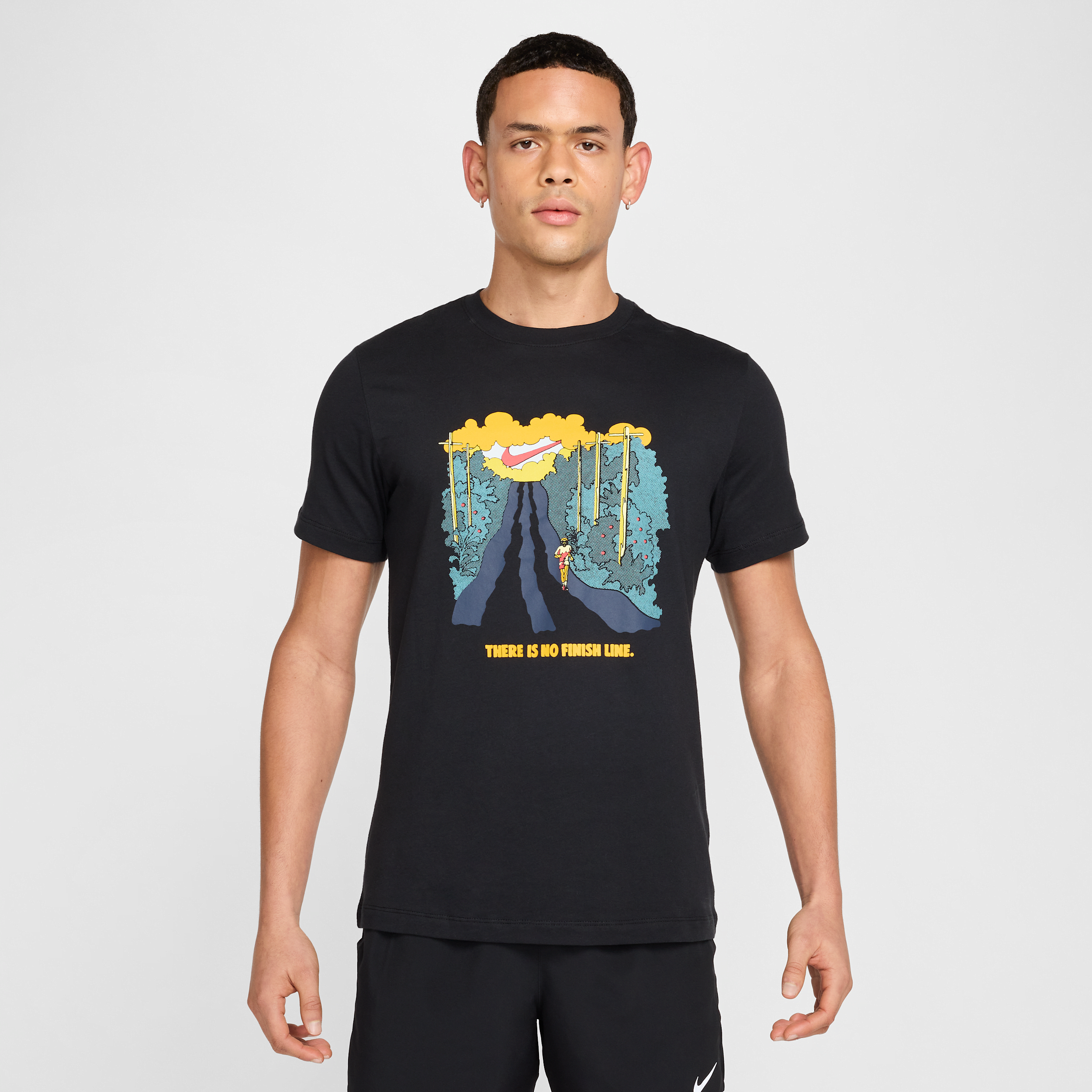 Nike Men's Running T-shirt In Black