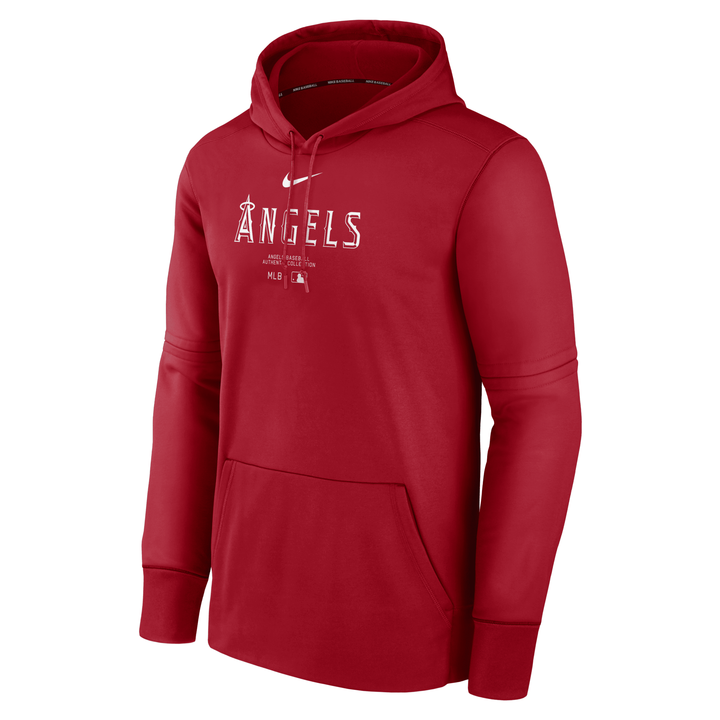 Shop Nike Men's Los Angeles Angels Authentic Collection Practice  Therma Mlb Pullover Hoodie In Red