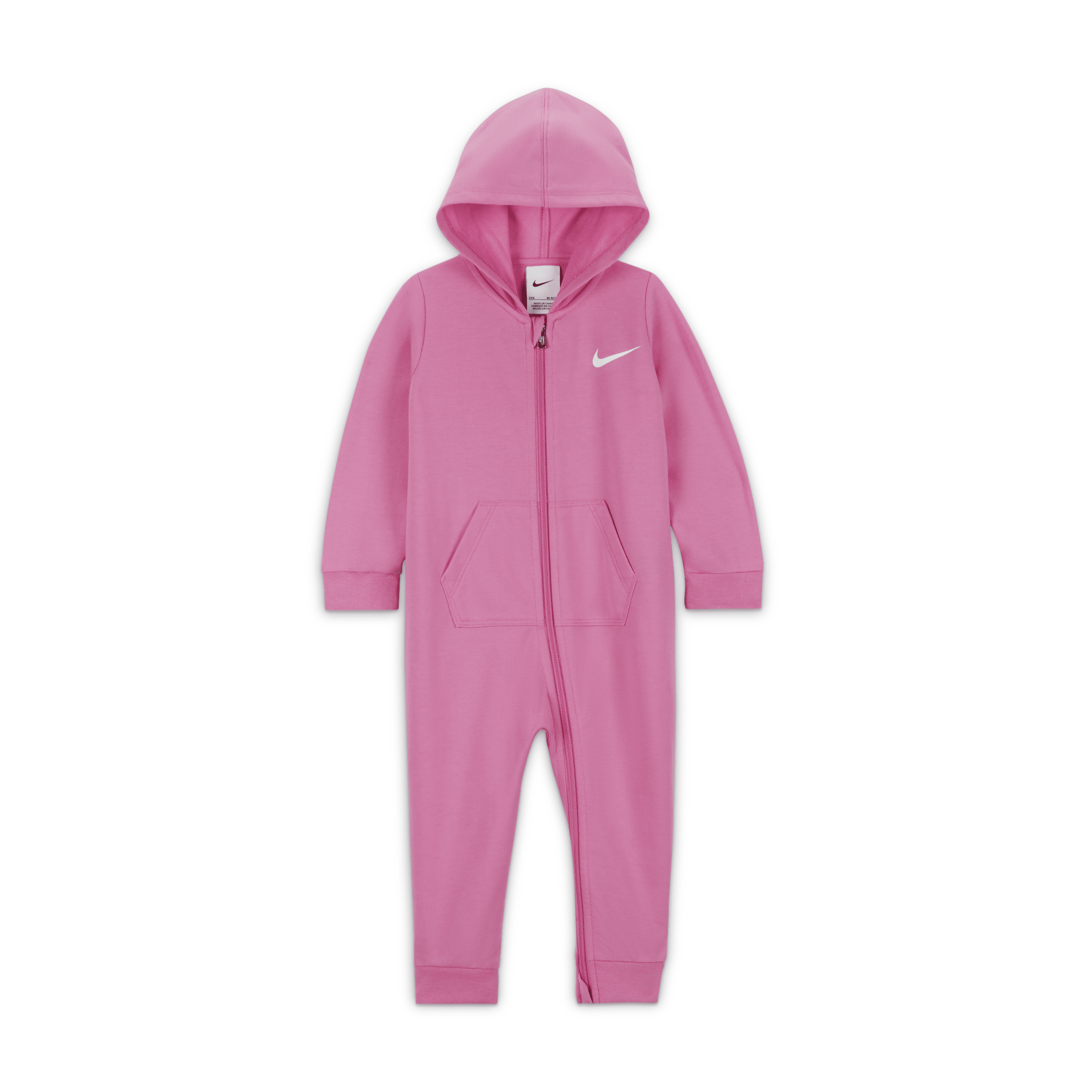 Nike Essentials Hooded Coverall Baby Coverall In Pink