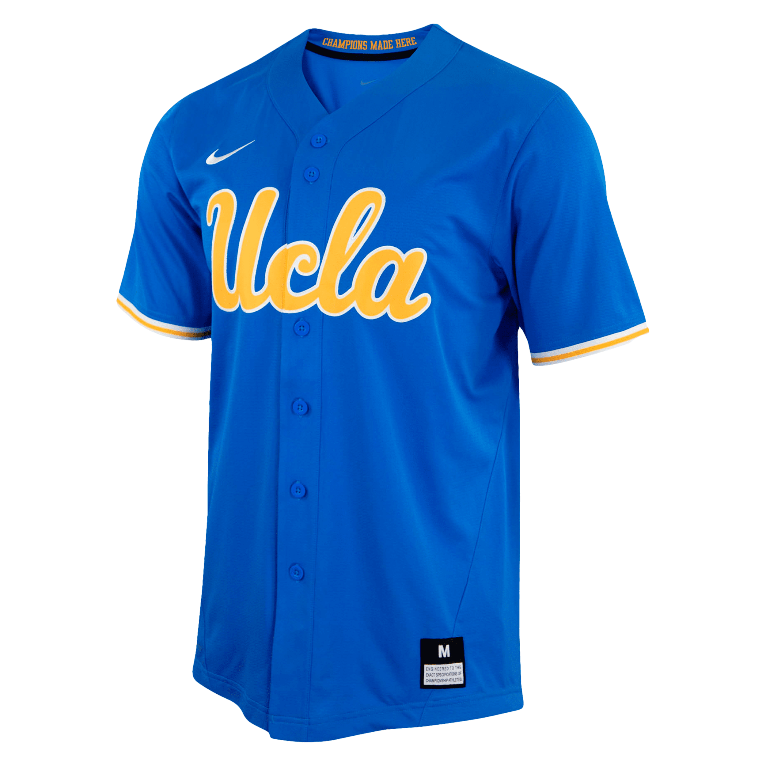 Nike Men's UCLA Bruins White Full Button Replica Baseball Jersey