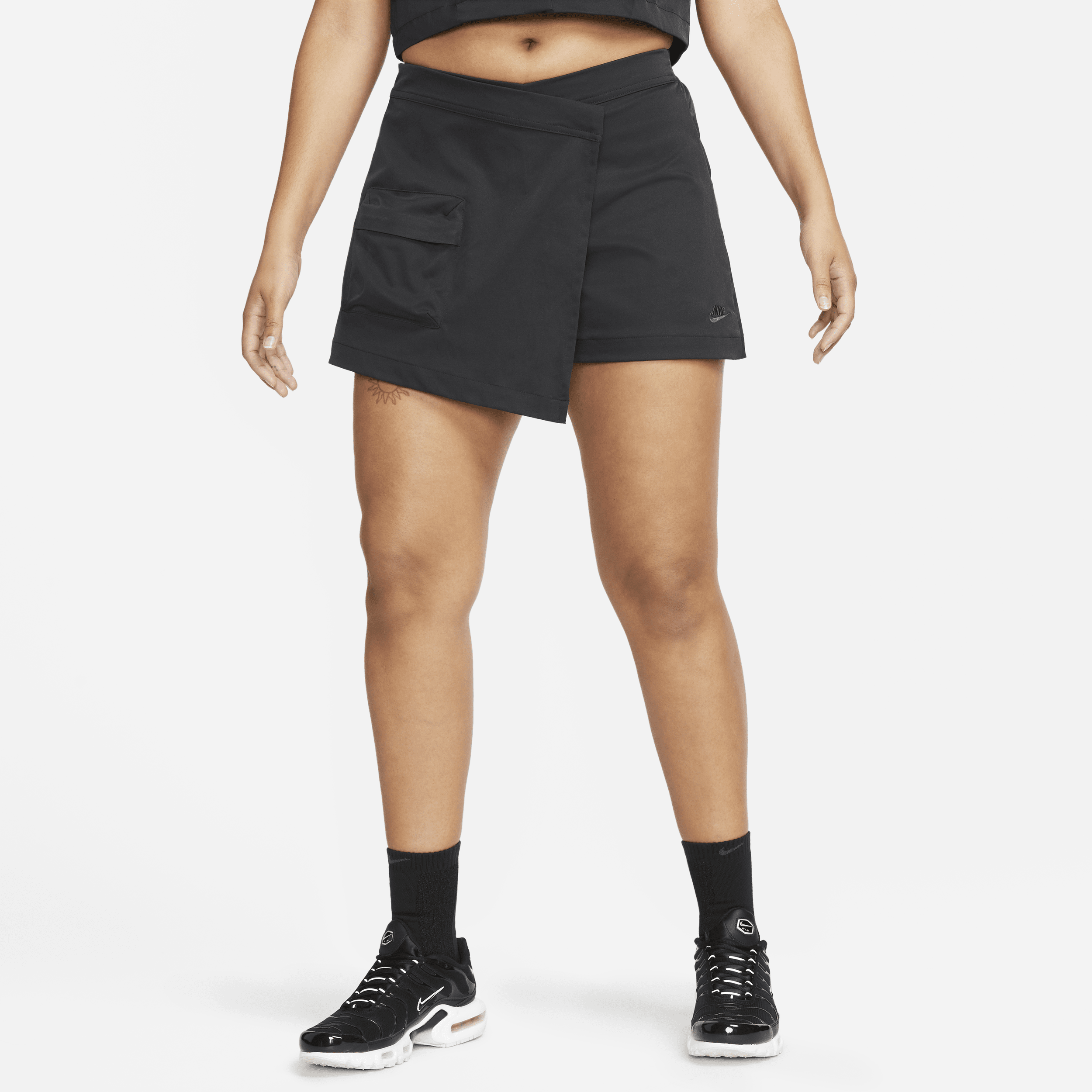Nike Faux Wrap Skort In Black