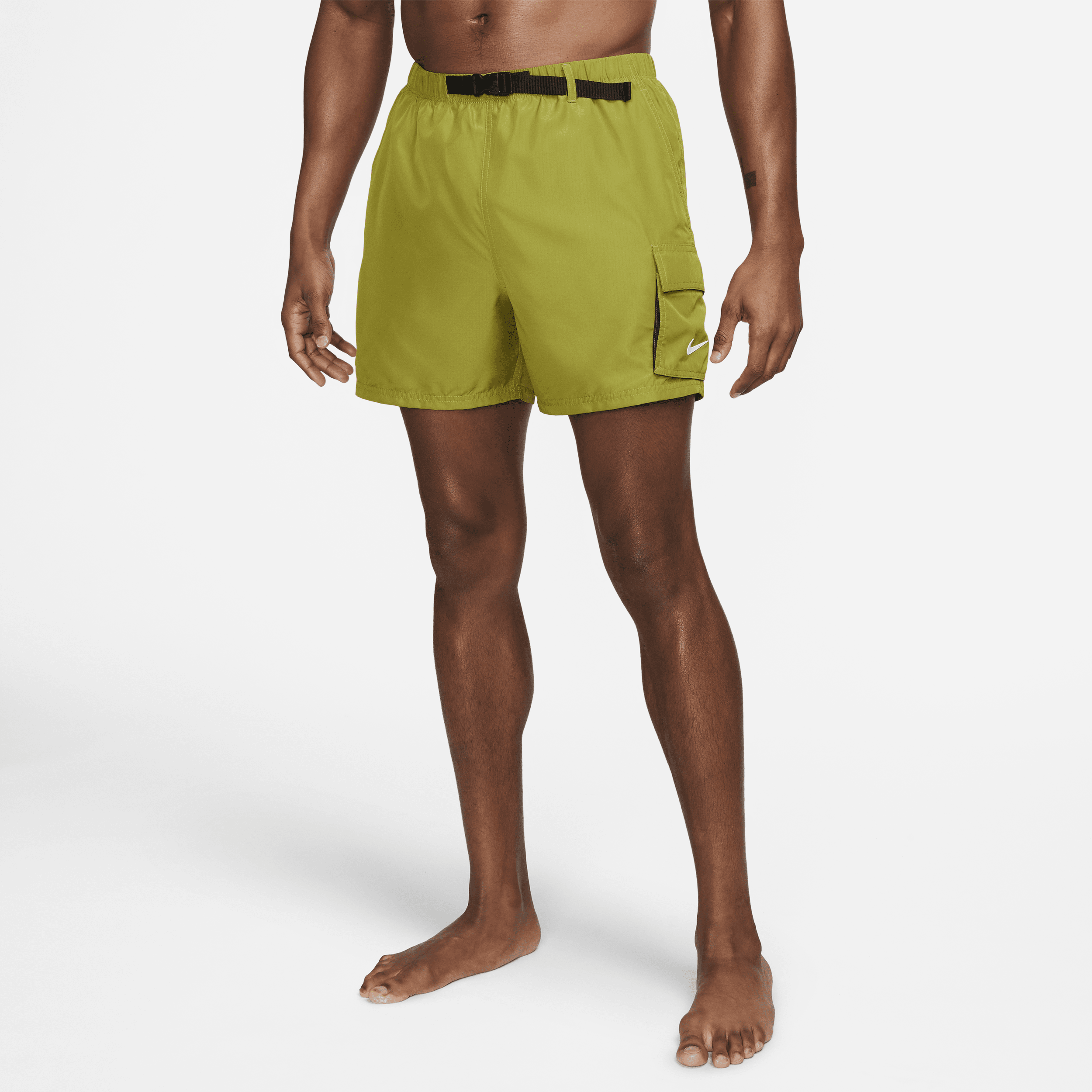 Nike Men's 5" Belted Packable Swim Trunks In Green