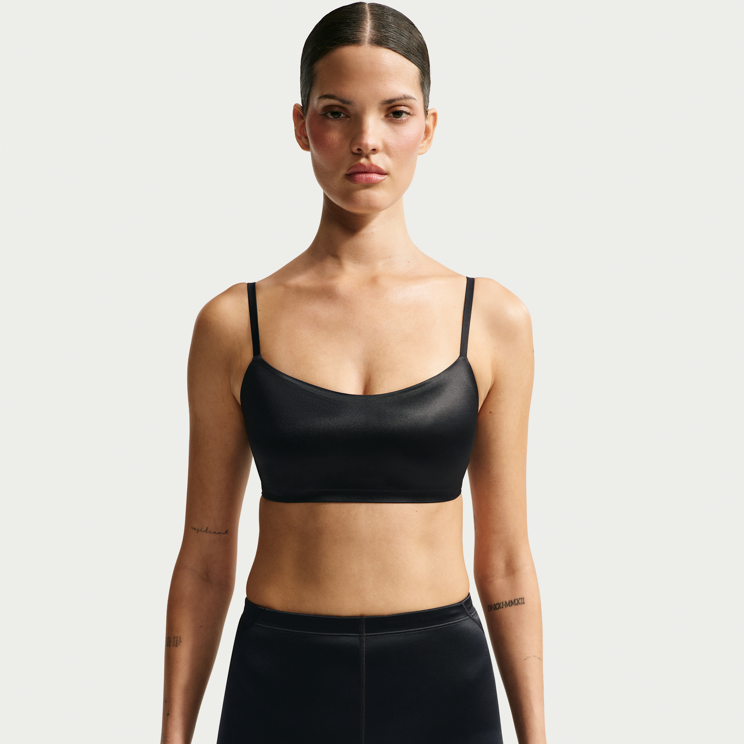 Nike Women's SKIMS Satin Shine Scoop Cami Bra in Black | IR5083-054