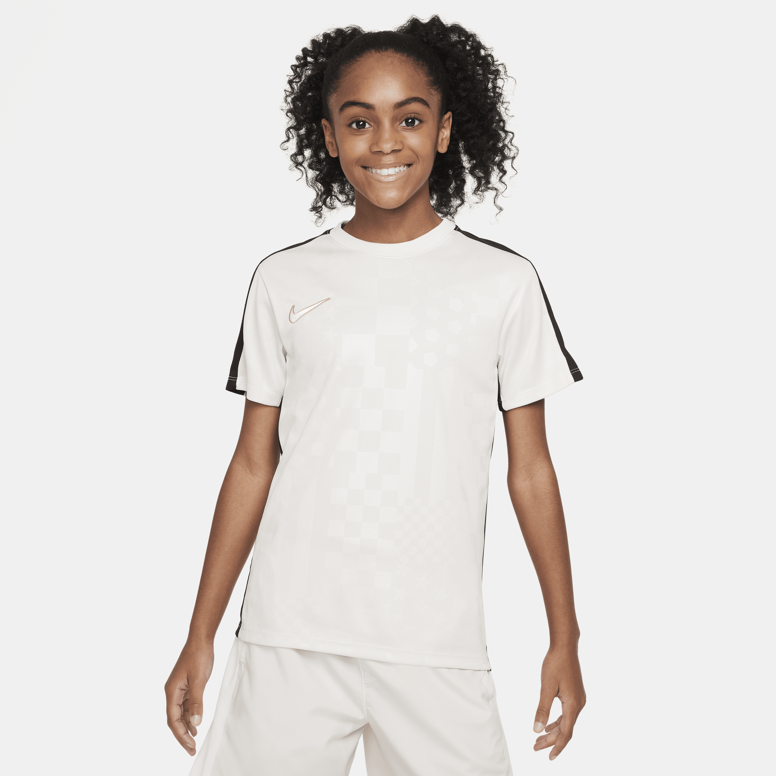 Nike Dri-fit Academy Big Kids' Short-sleeve Soccer Top In Brown
