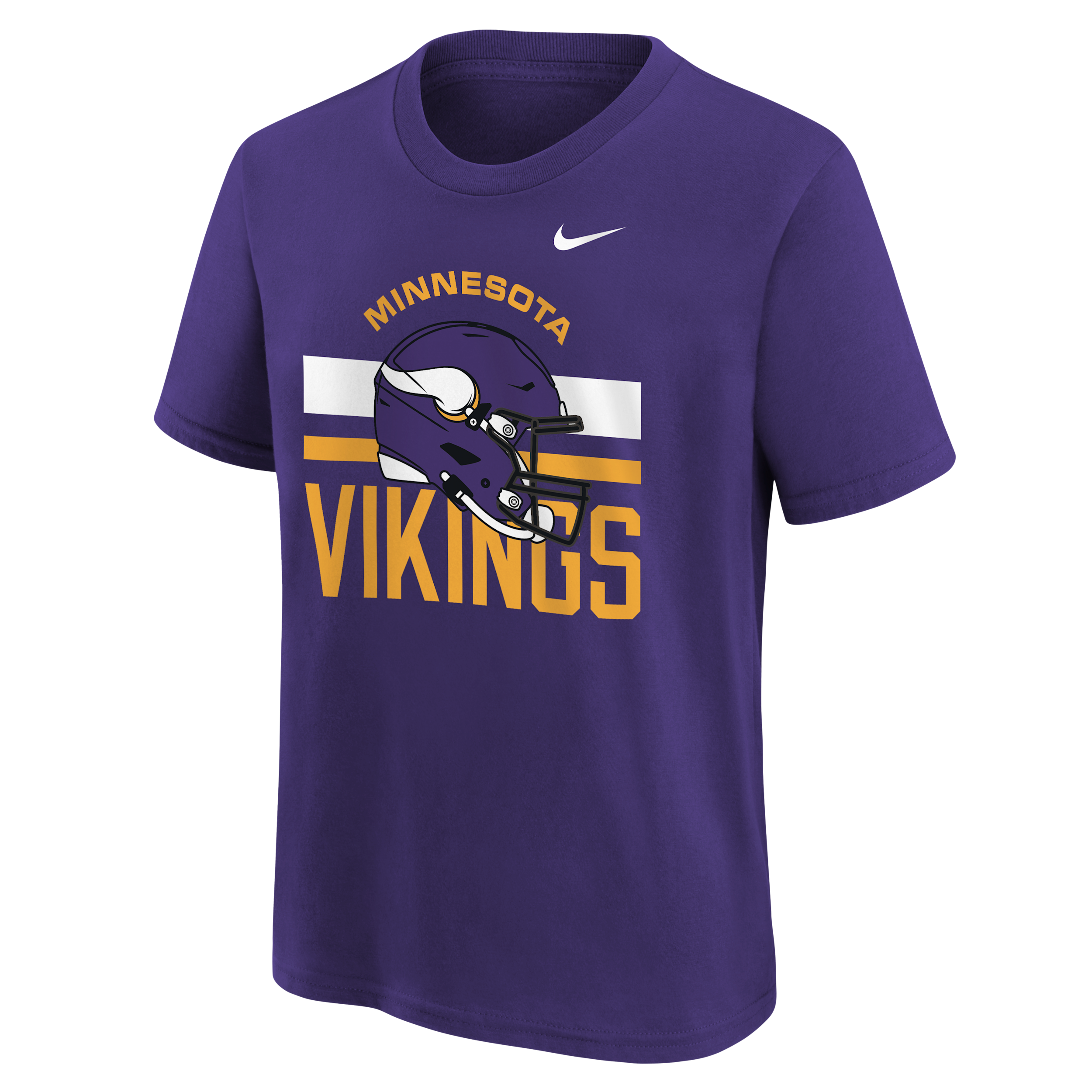 Nike Boys' and Girls' Minnesota Vikings Team Issue Crew Neck Screen-Print Graphics Cotton T-Shirt - Purple