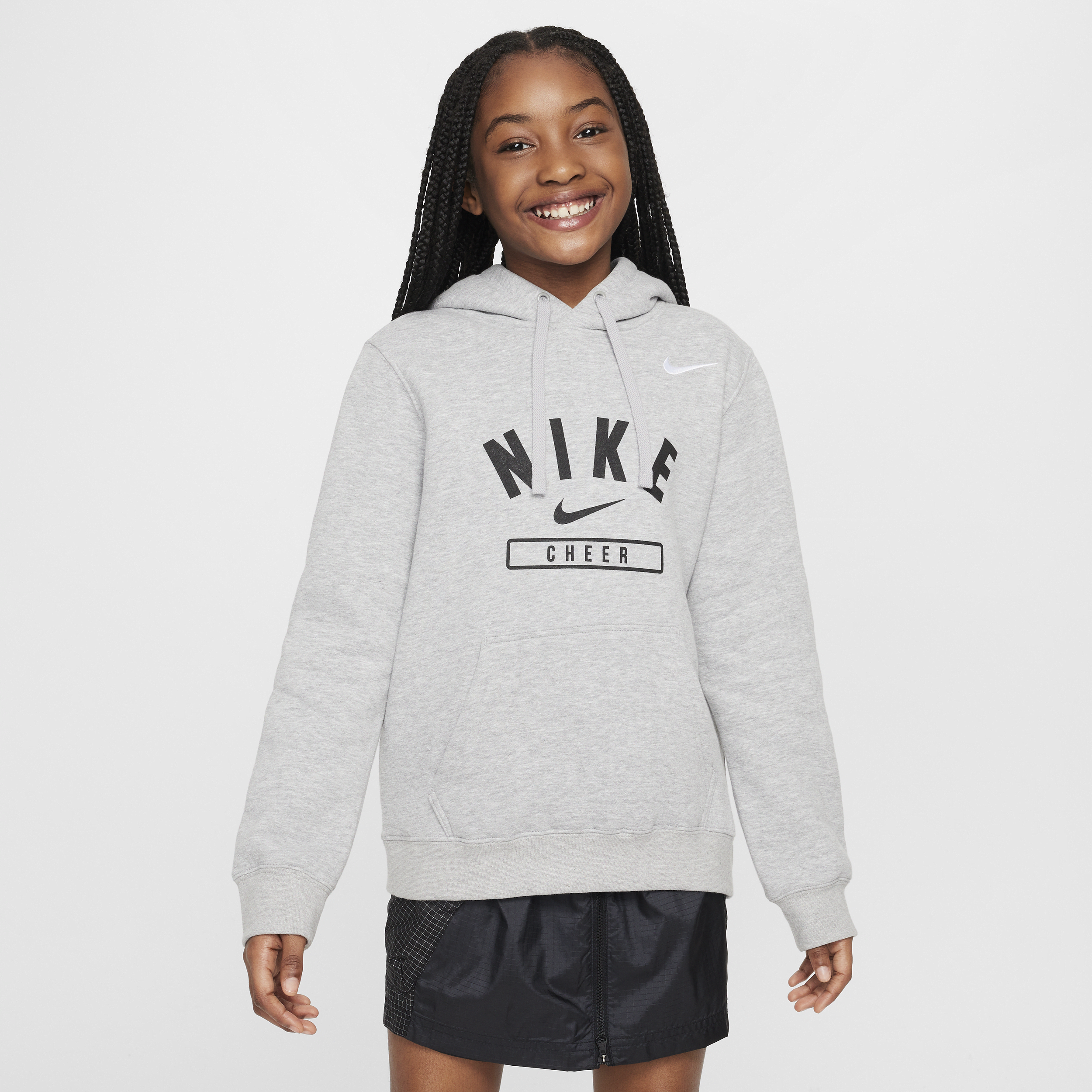 Nike Big Kids' (girls') Cheer Pullover Hoodie In Grey