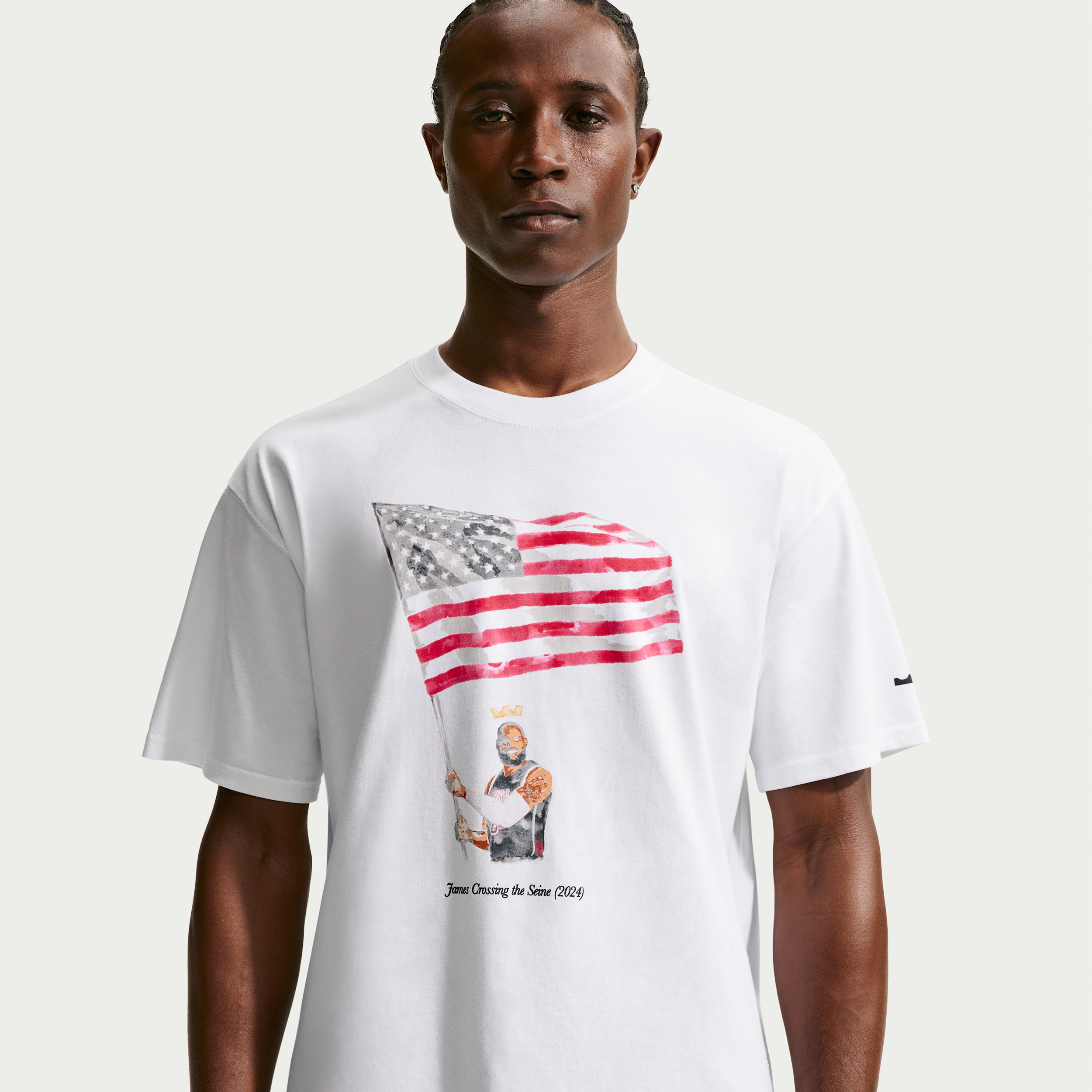 LeBron "Old Glory" Nike Men's Basketball T-Shirt in White | IH8581-100