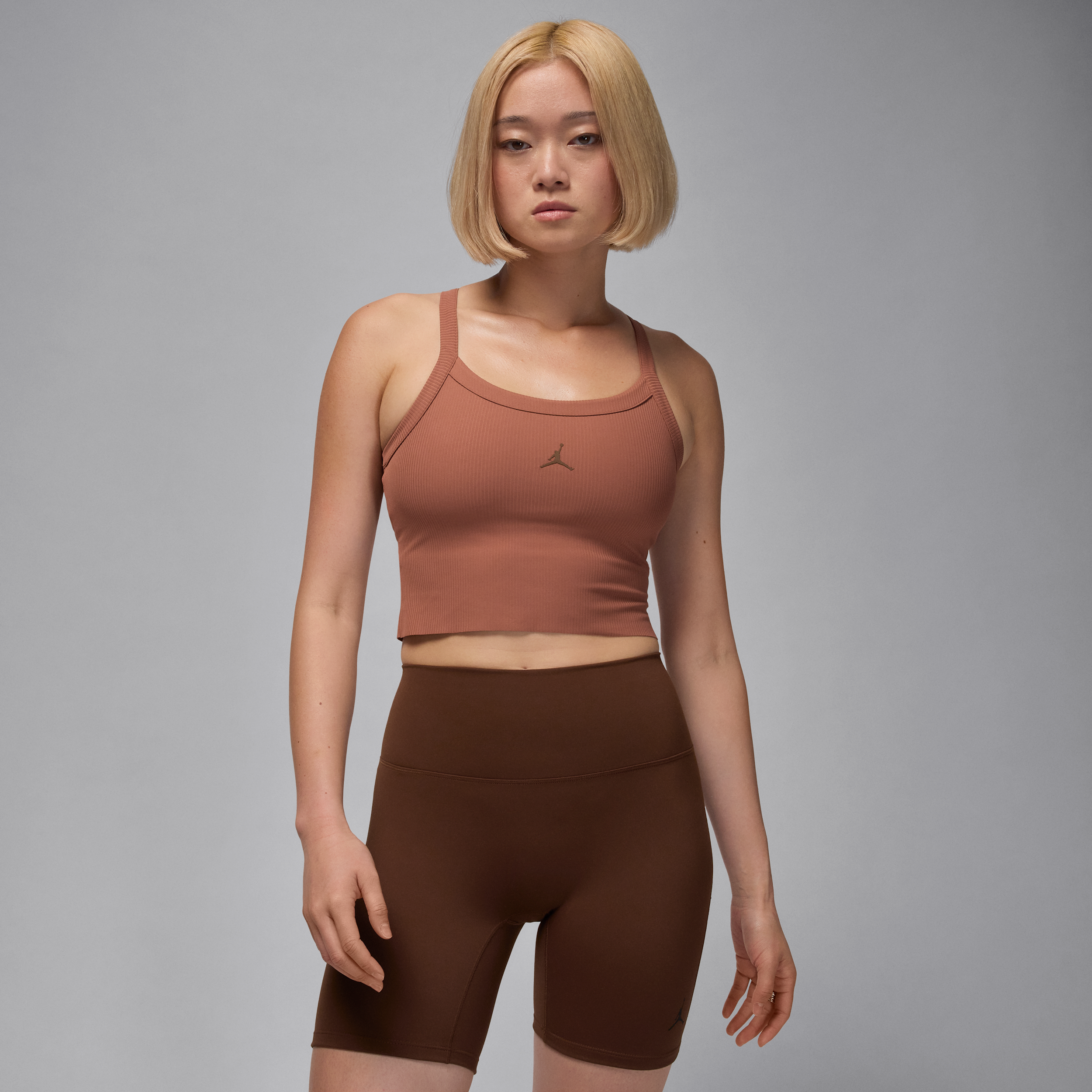 Jordan Women's Sport Dri-fit Ribbed Tank Top In Brown