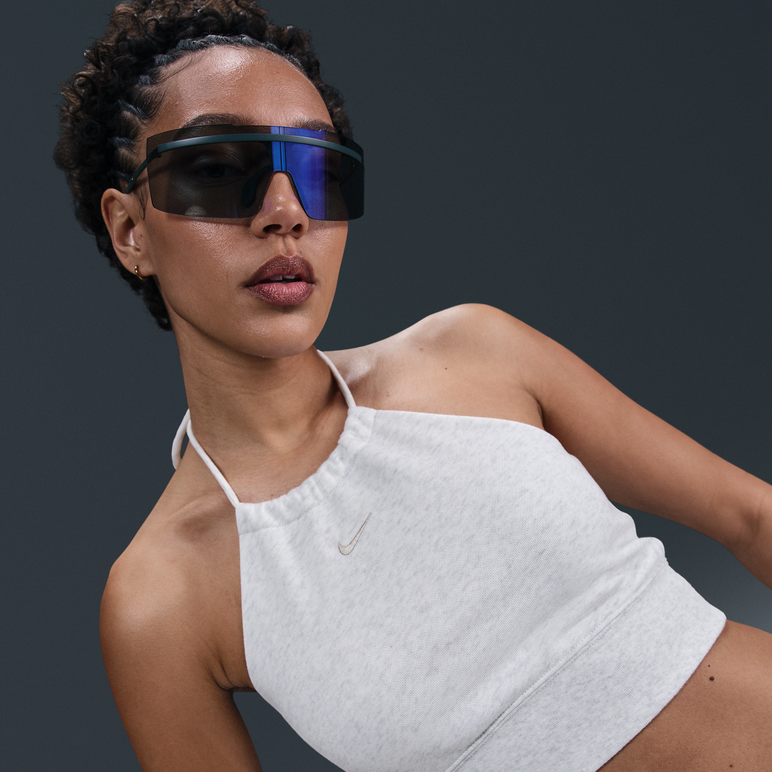 Nike Women's  Sportswear Chill Terry Slim Cropped French Terry Halter Top In Brown