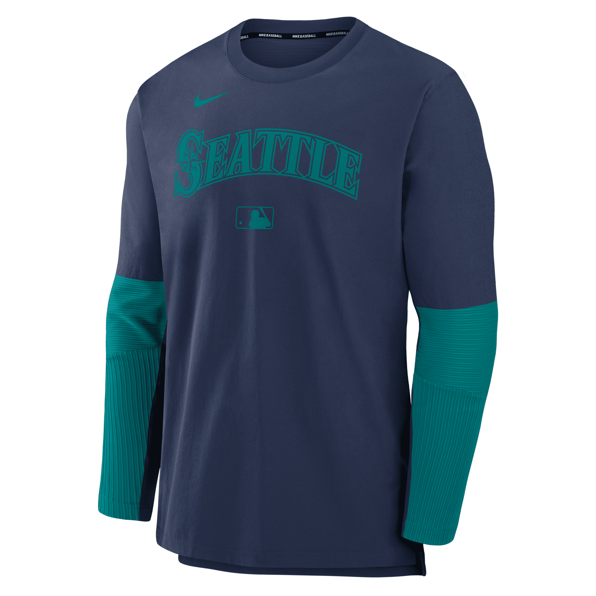 Nike Seattle Mariners Authentic Collection Player Men's Dri-fit Mlb Pullover Sweatshirt In Blue
