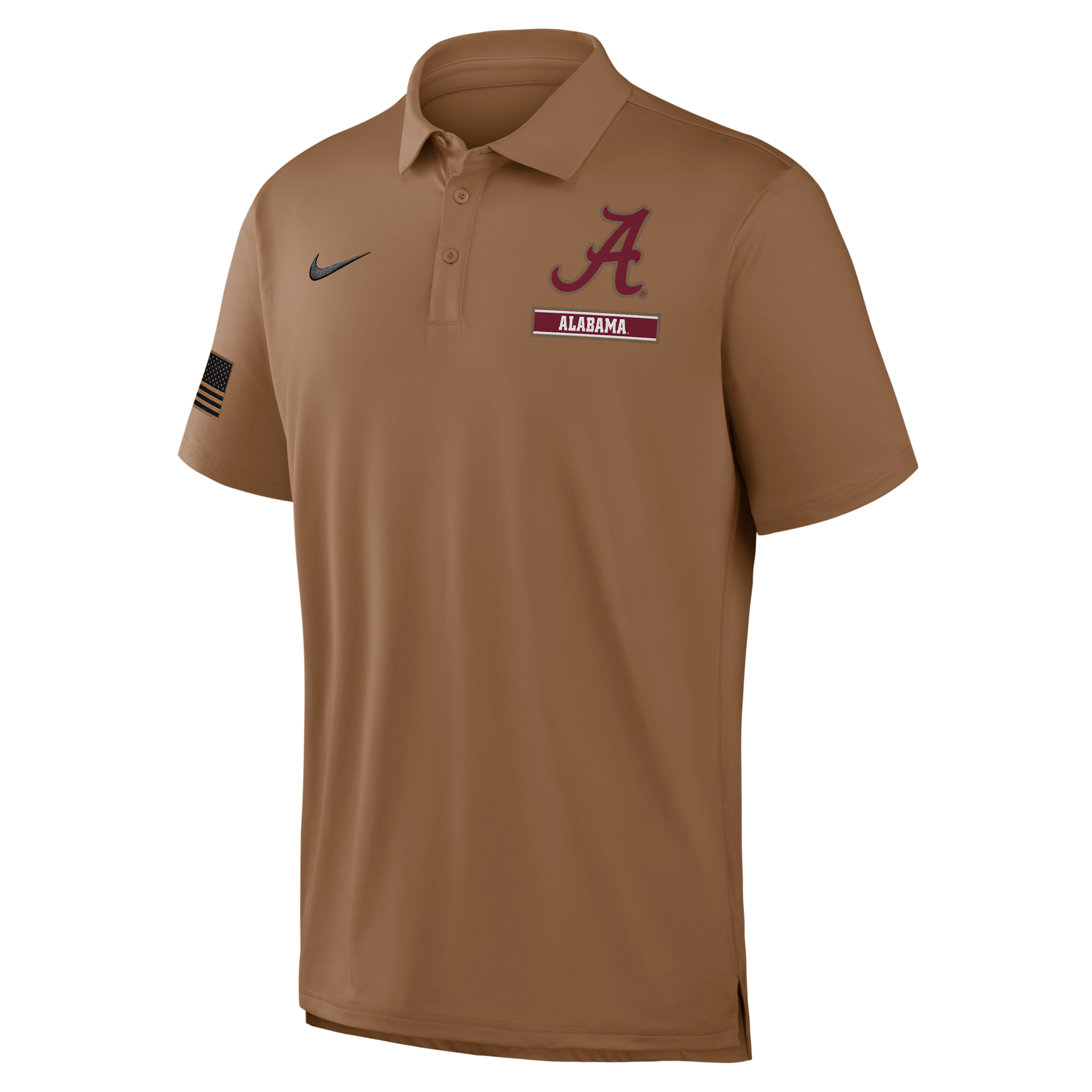 Alabama Military Appreciation Nike Men's Dri-FIT College Polo in Brown | 04PF2EAABN-YG7