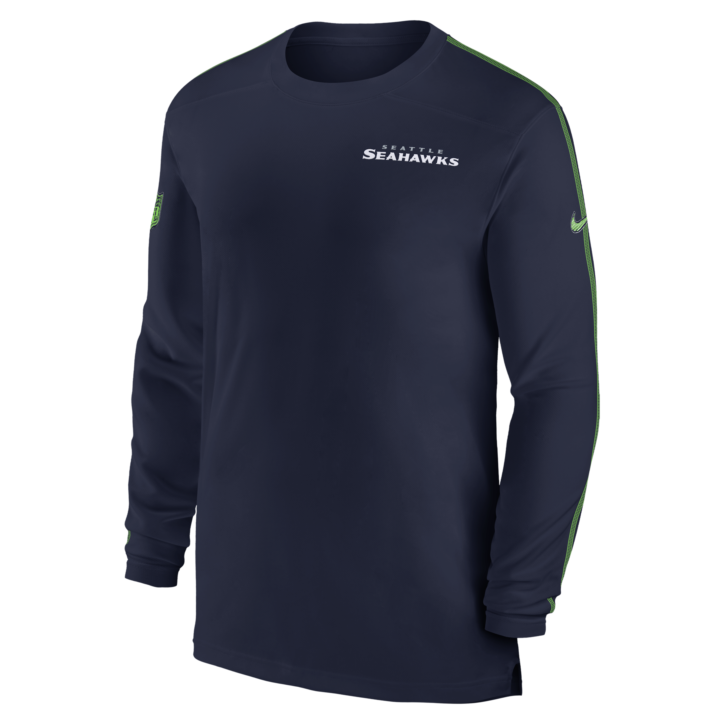 Nike Men's College Navy Seattle Seahawks Sideline Coach Uv Performance Long Sleeve T-Shirt - Navy