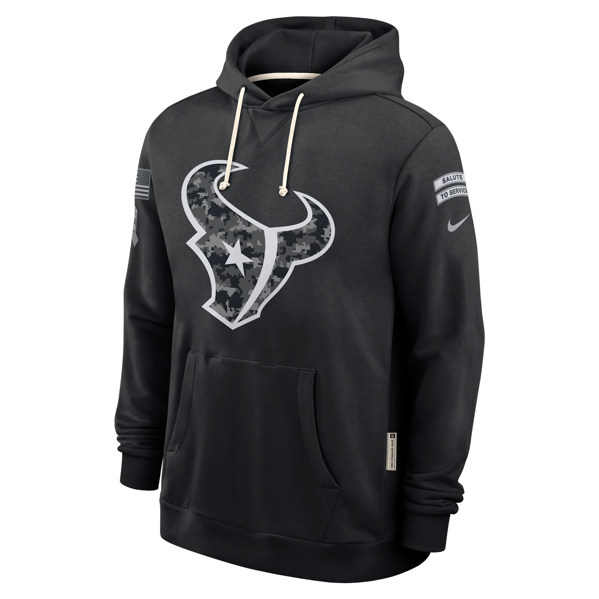 Houston Texans Salute to Service Sideline Nike Men's Dri-FIT NFL Pullover Hoodie in Black | 03AZ00AA2D-CYB
