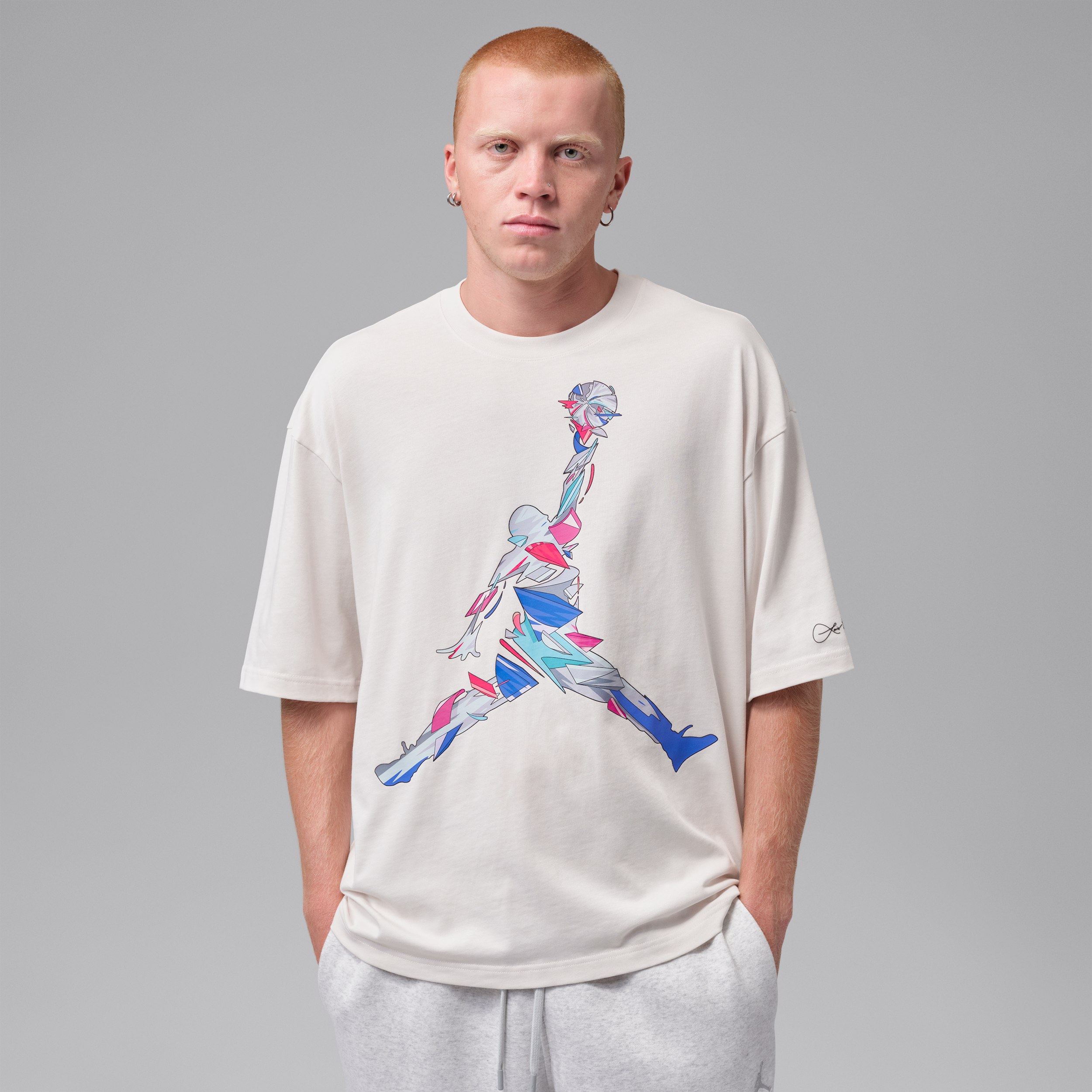 Men's Jordan Brooklyn Oversized Graphic T-Shirt in Grey | IH0692-030