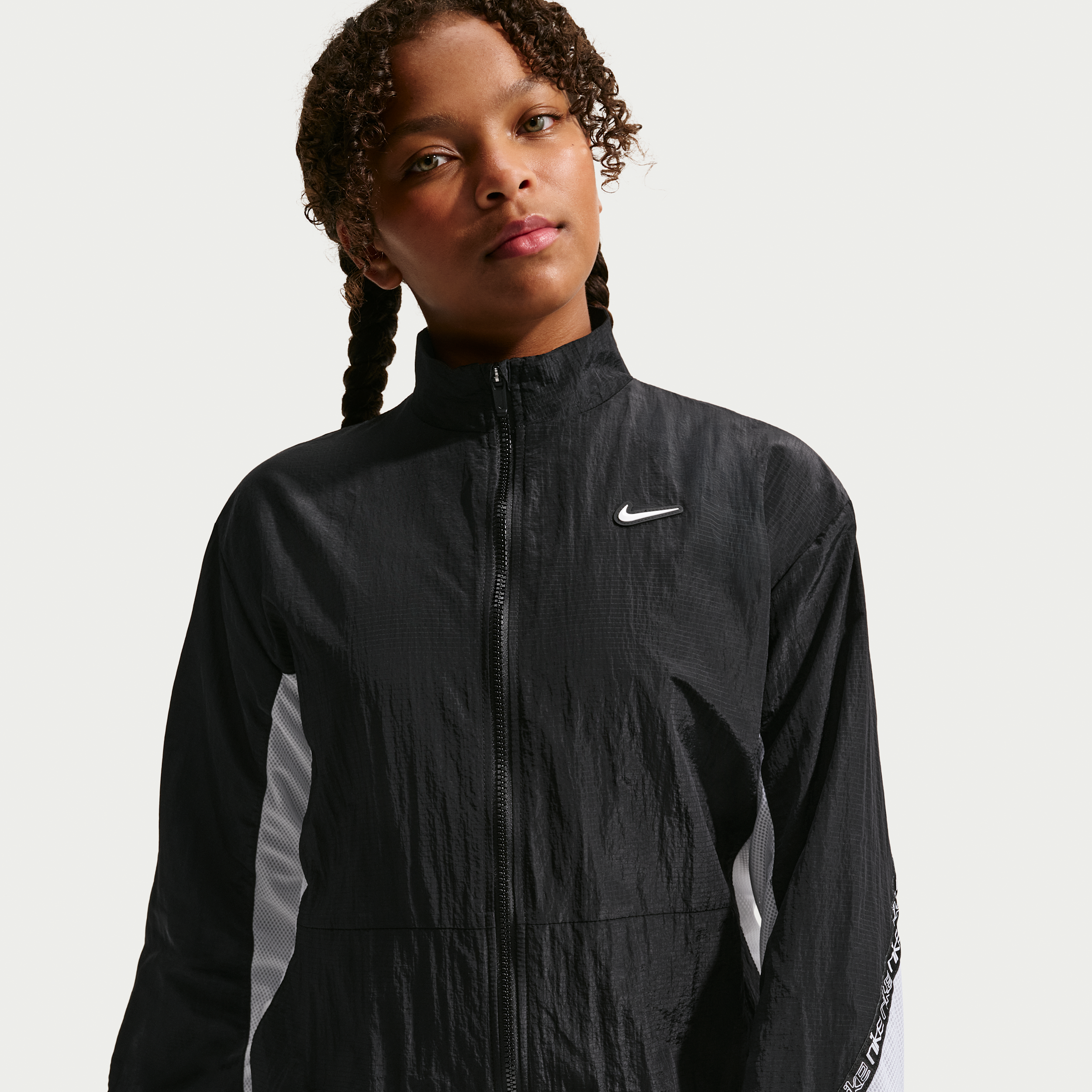 Nike Sportswear Big Kids' (Girls') Woven Jacket in Black | IF1711-010
