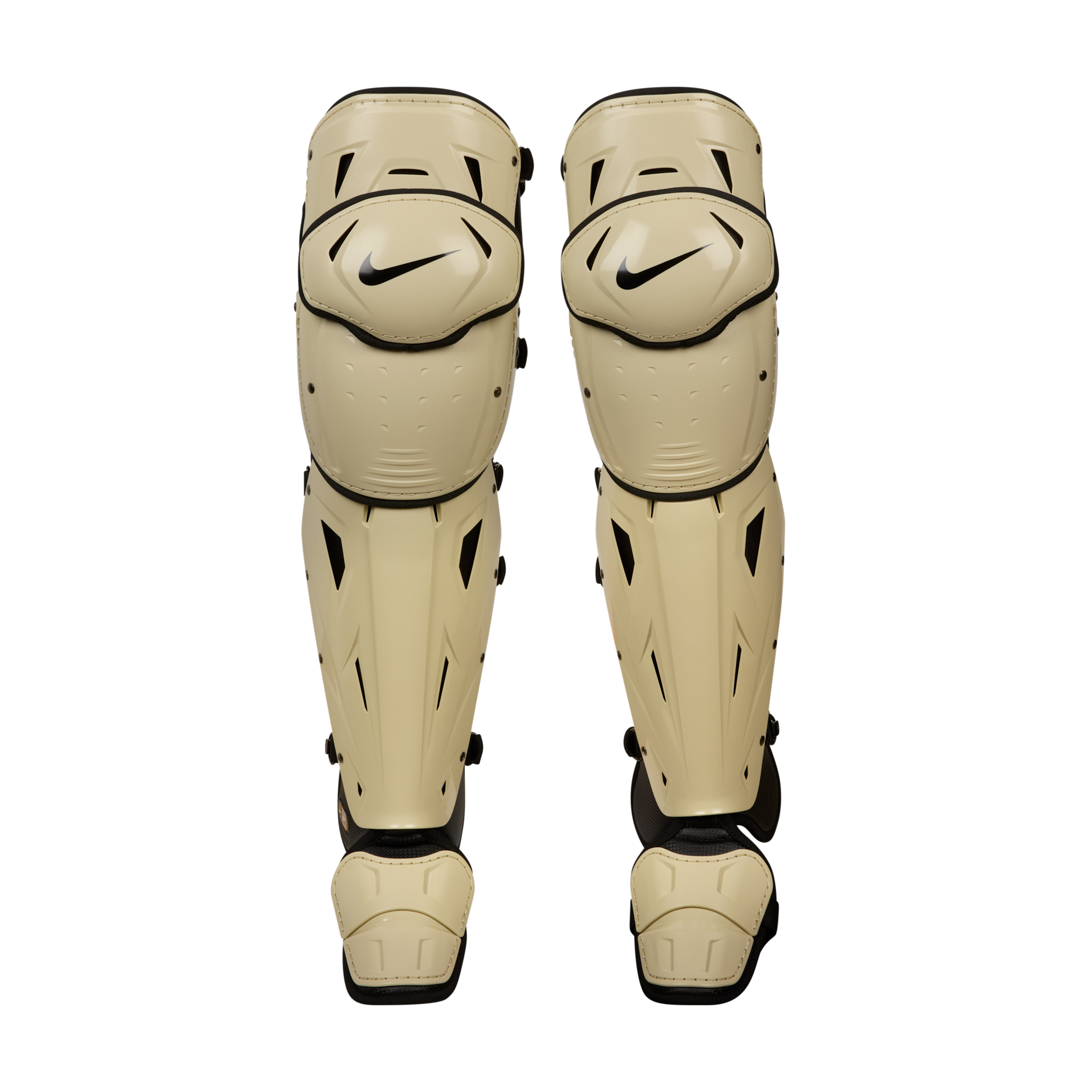 Nike Diamond Elite Catcher's Leg Guards, Men's, Cargo Khaki/Black/Irdscnt