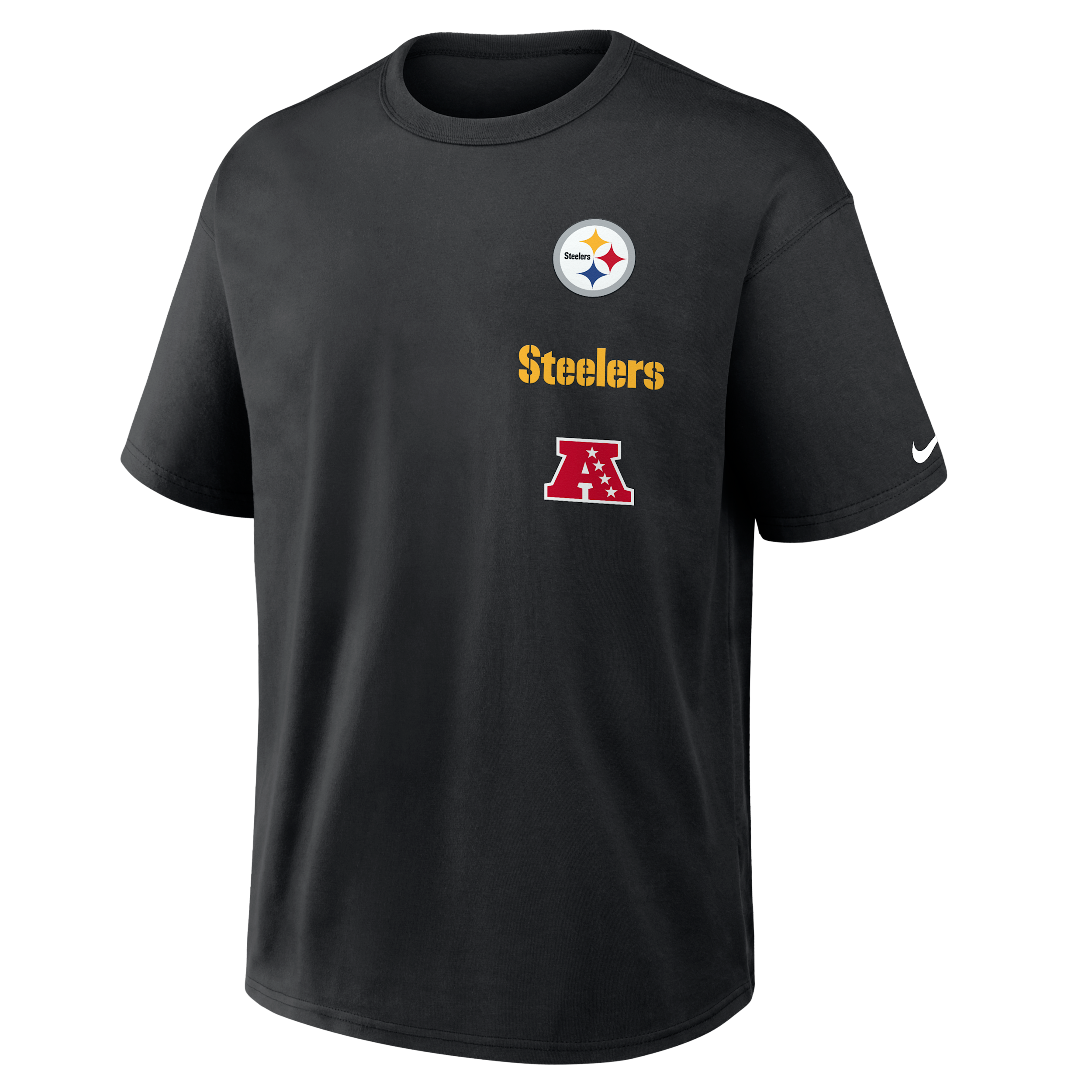 Nike Men's Pittsburgh Steelers Max90 Heavyweight Loose-Fit T-Shirt - Black