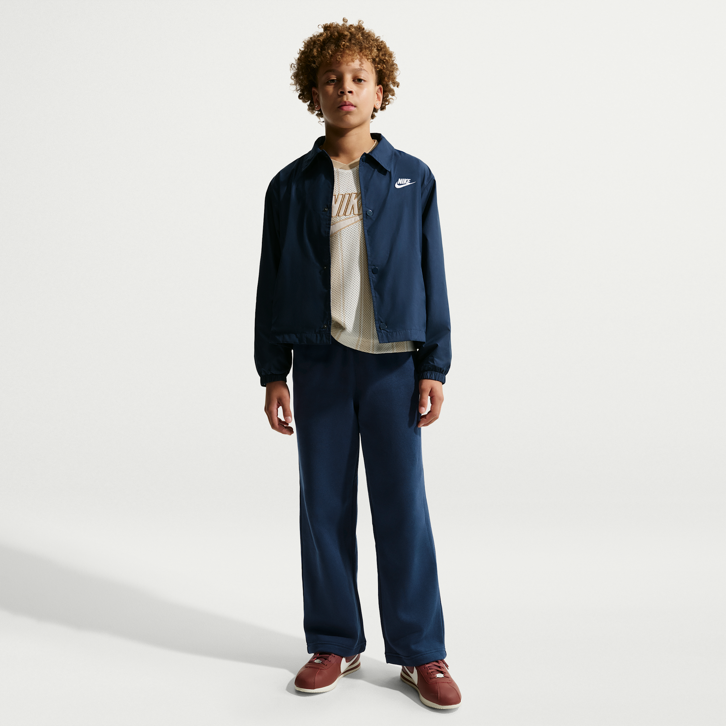 Nike Kids' Sportswear Loose Open Hem Pant, XS, Midnight Navy/White