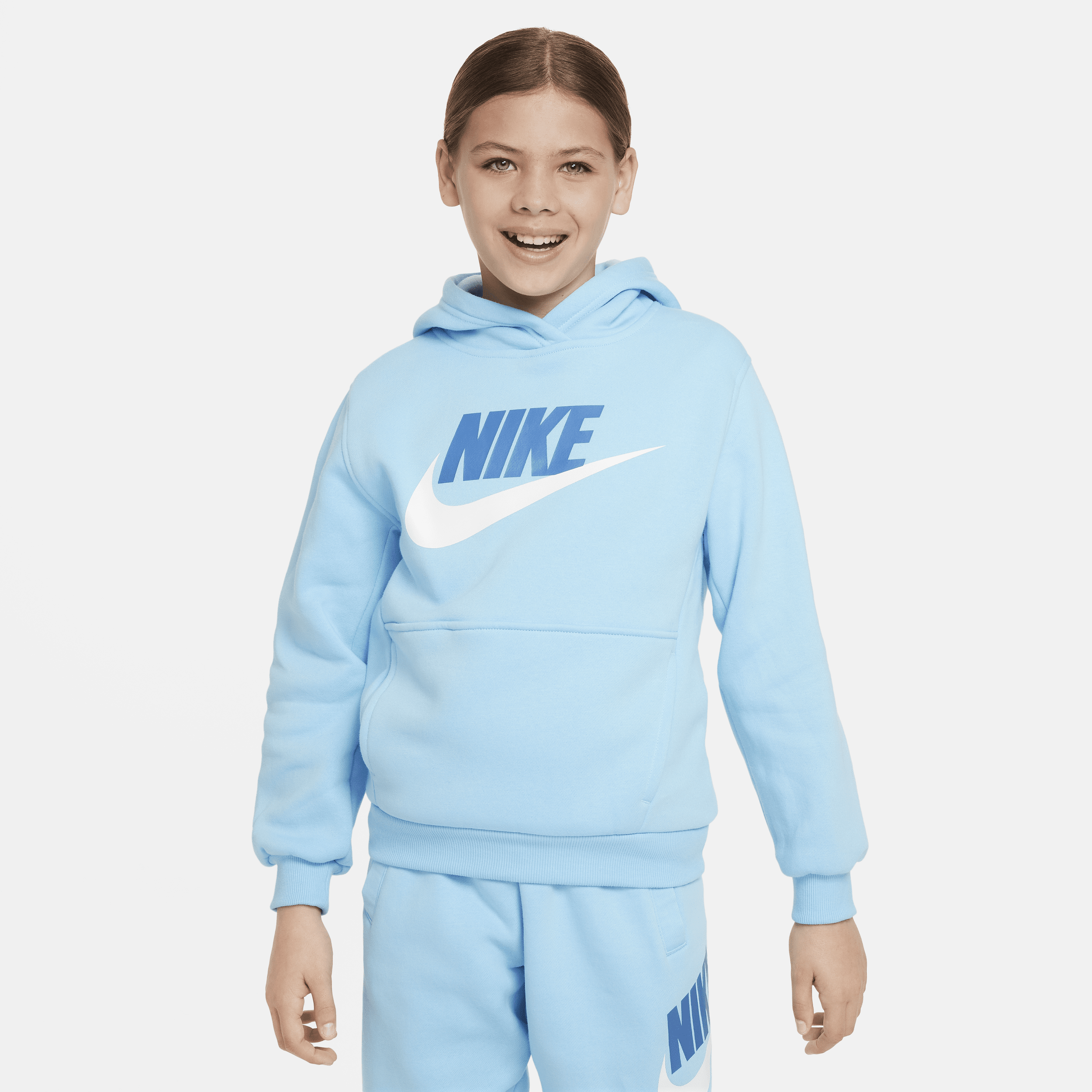 Shop Nike Sportswear Club Fleece Big Kids' Hoodie In Blue