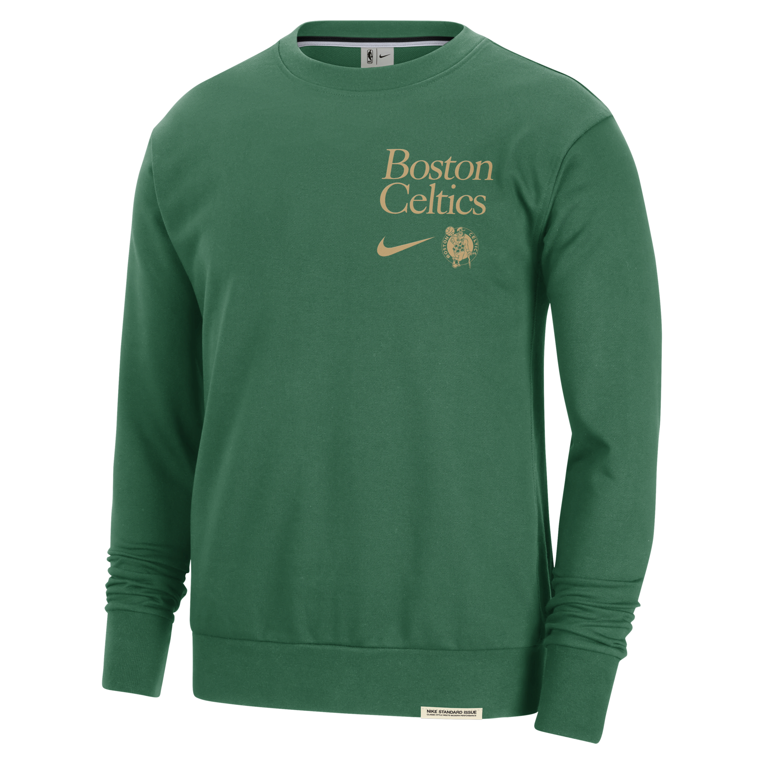 Nike Boston Celtics Standard Issue  Men's Dri-fit Nba Crew-neck Sweatshirt In Green