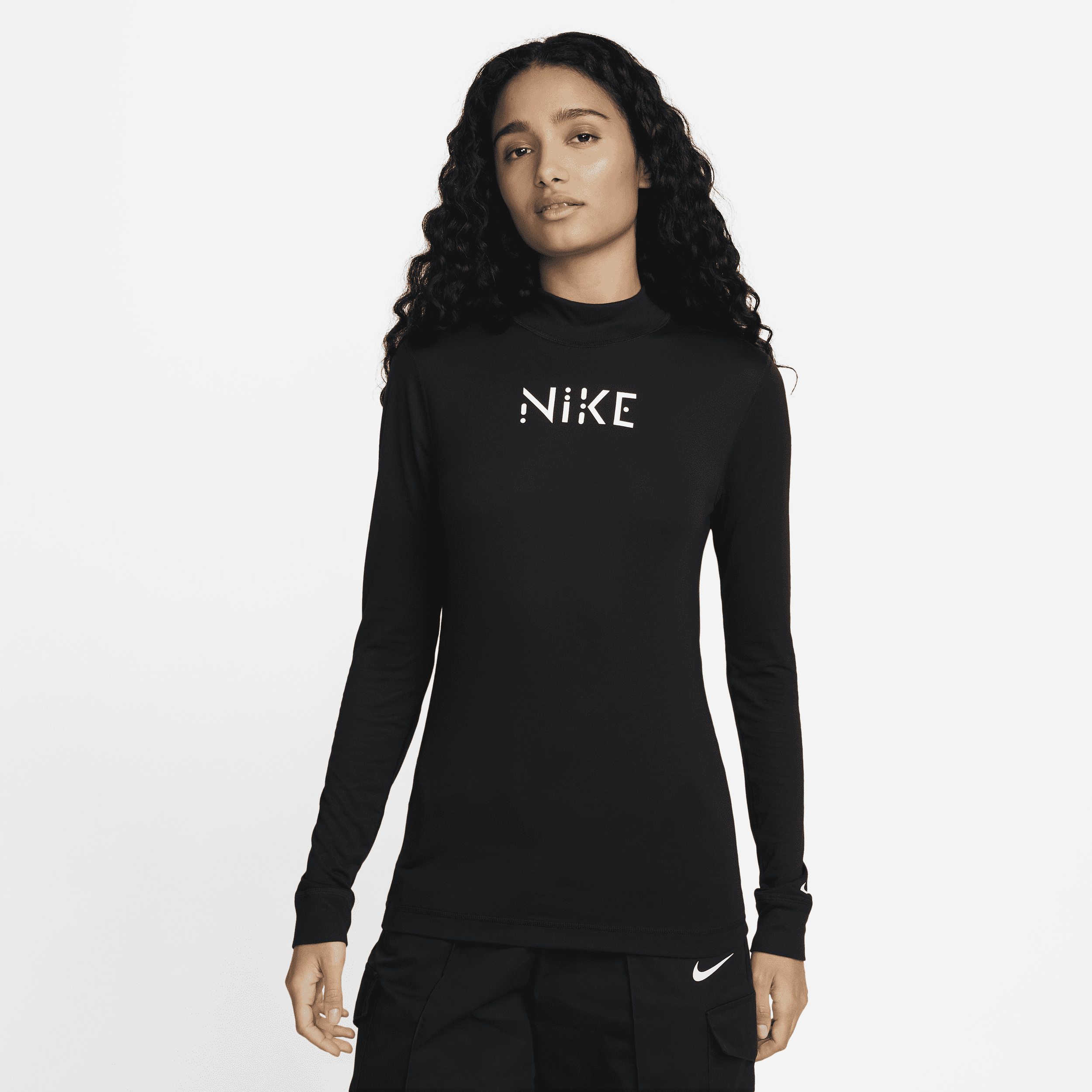 NIKE WOMEN'S SERENA WILLIAMS DESIGN CREW SLIM-FIT MOCK-NECK LONG-SLEEVE T-SHIRT,1003839974