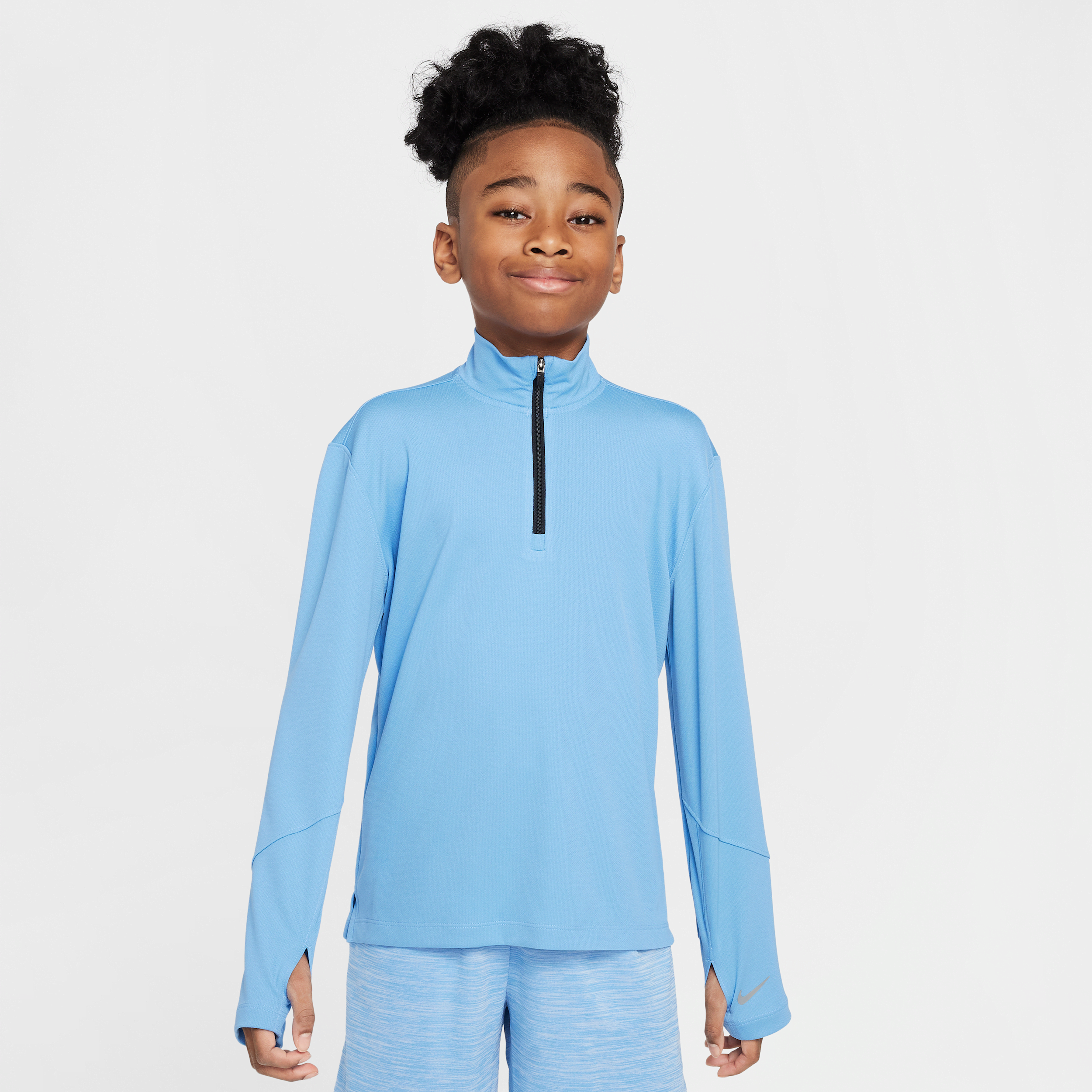 Nike Multi Big Kids' (boys') Dri-fit Uv Long-sleeve 1/2-zip Top In Blue