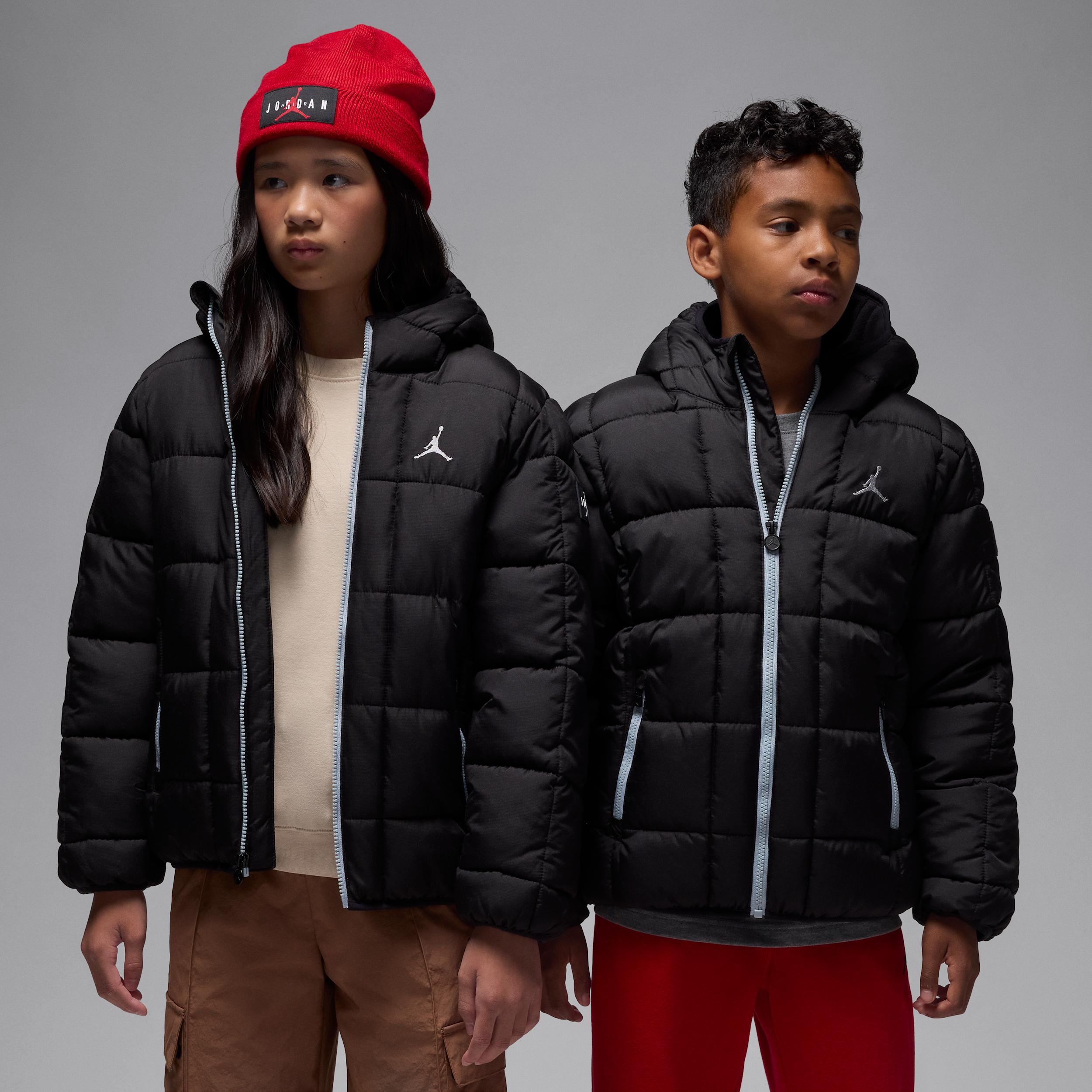 Jordan Big Kids' Essential Midweight Puffer in Black | 95F009-023