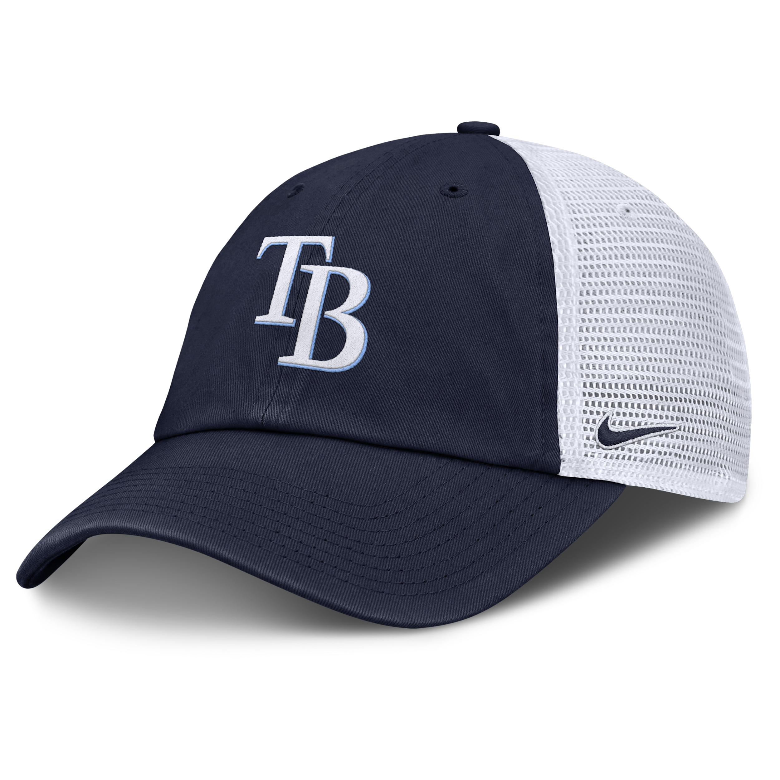 Tampa Bay Rays Club Nike Men's MLB Trucker Adjustable Hat in Blue | NB03044PTPA-BEE