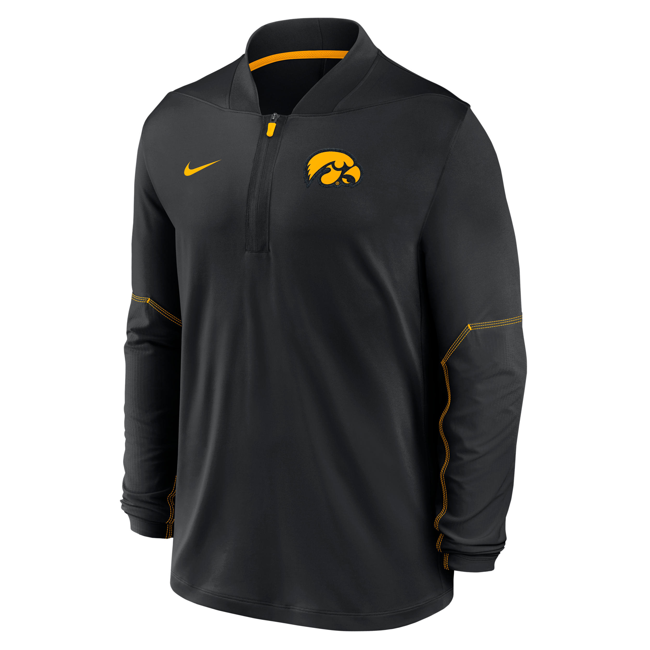 Nike Men's Black Iowa Hawkeyes 2026 Sideline Midweight Half-Zip Dri-fit Pullover - Black, Gold
