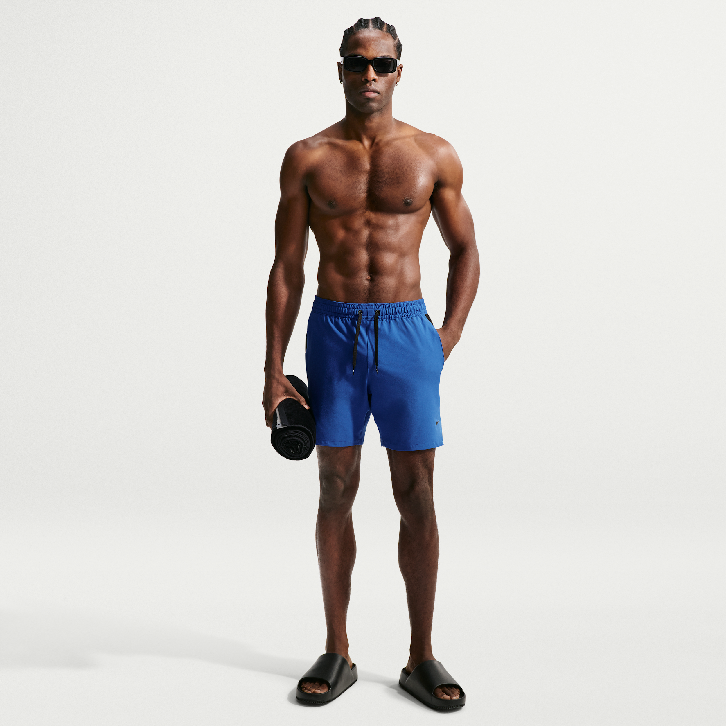 Nike Men's Swim Contend Essential 7" Brief-Lined Volley Short in Blue | NESSG482-494