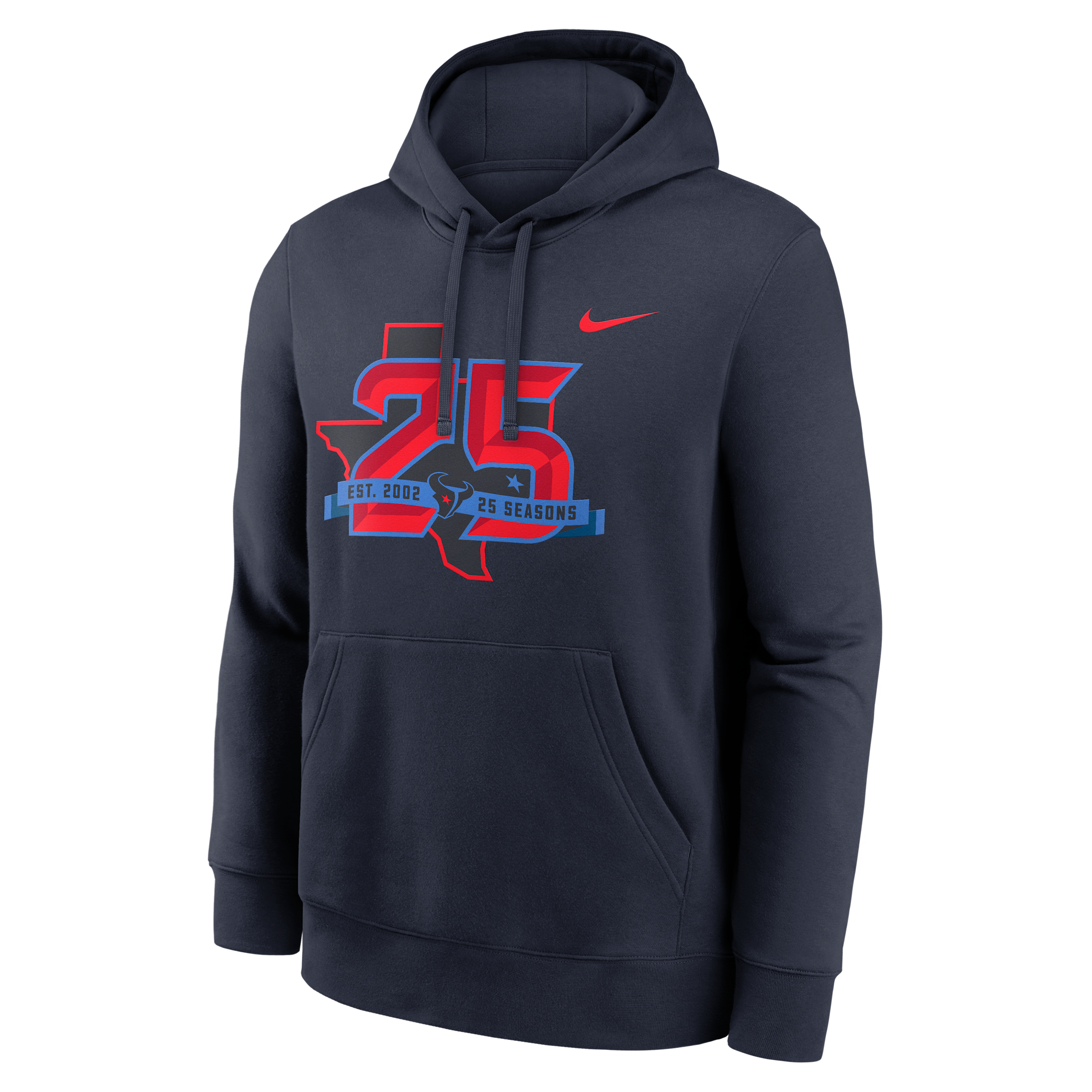 Houston Texans 25th Season Defensive Disguise Club Nike Men's NFL Pullover Hoodie in Blue | NKDK41L9H-GJ9