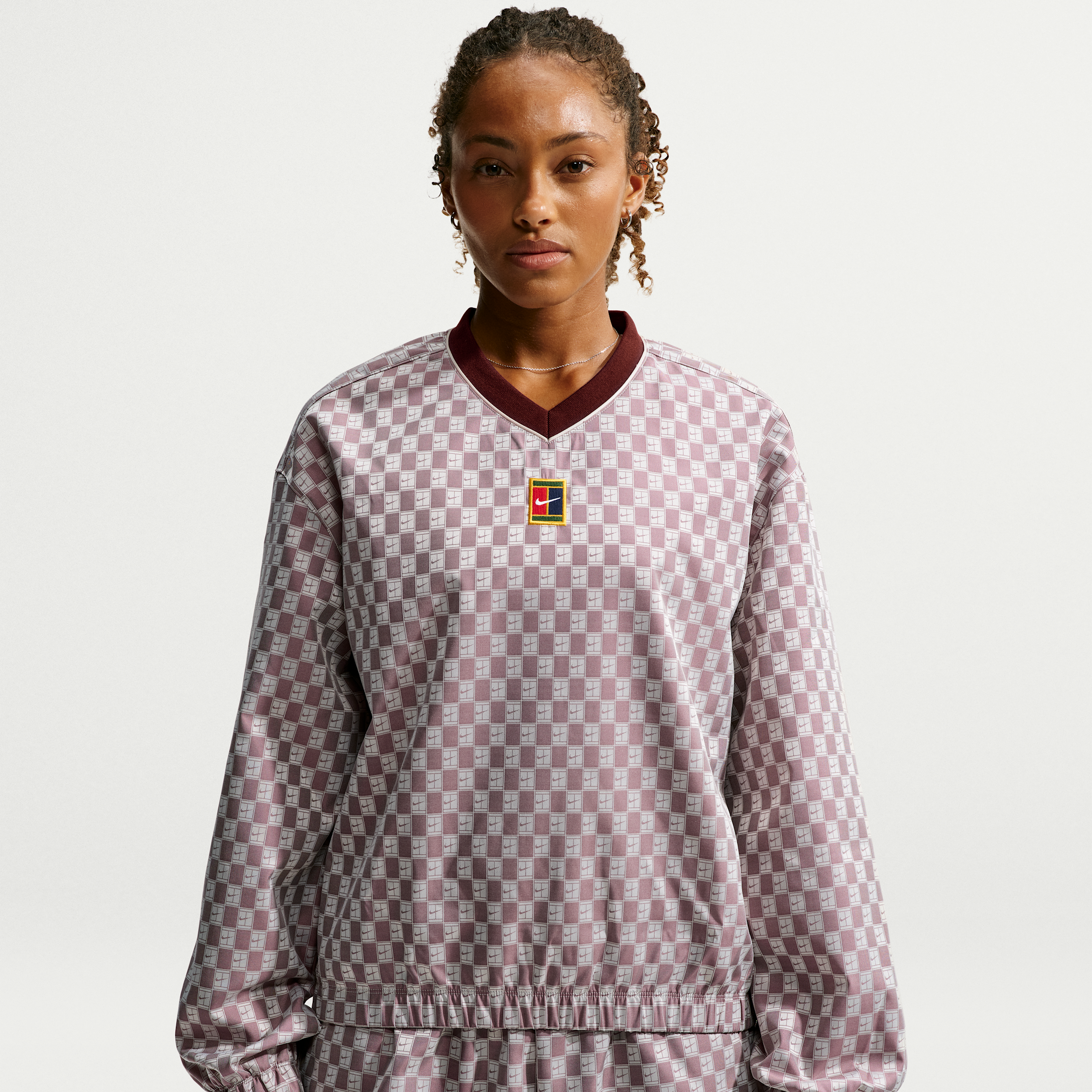 Nike Women's Court Court Collection Oversized Long-Sleeve Tennis Top in Purple | IM9436-658