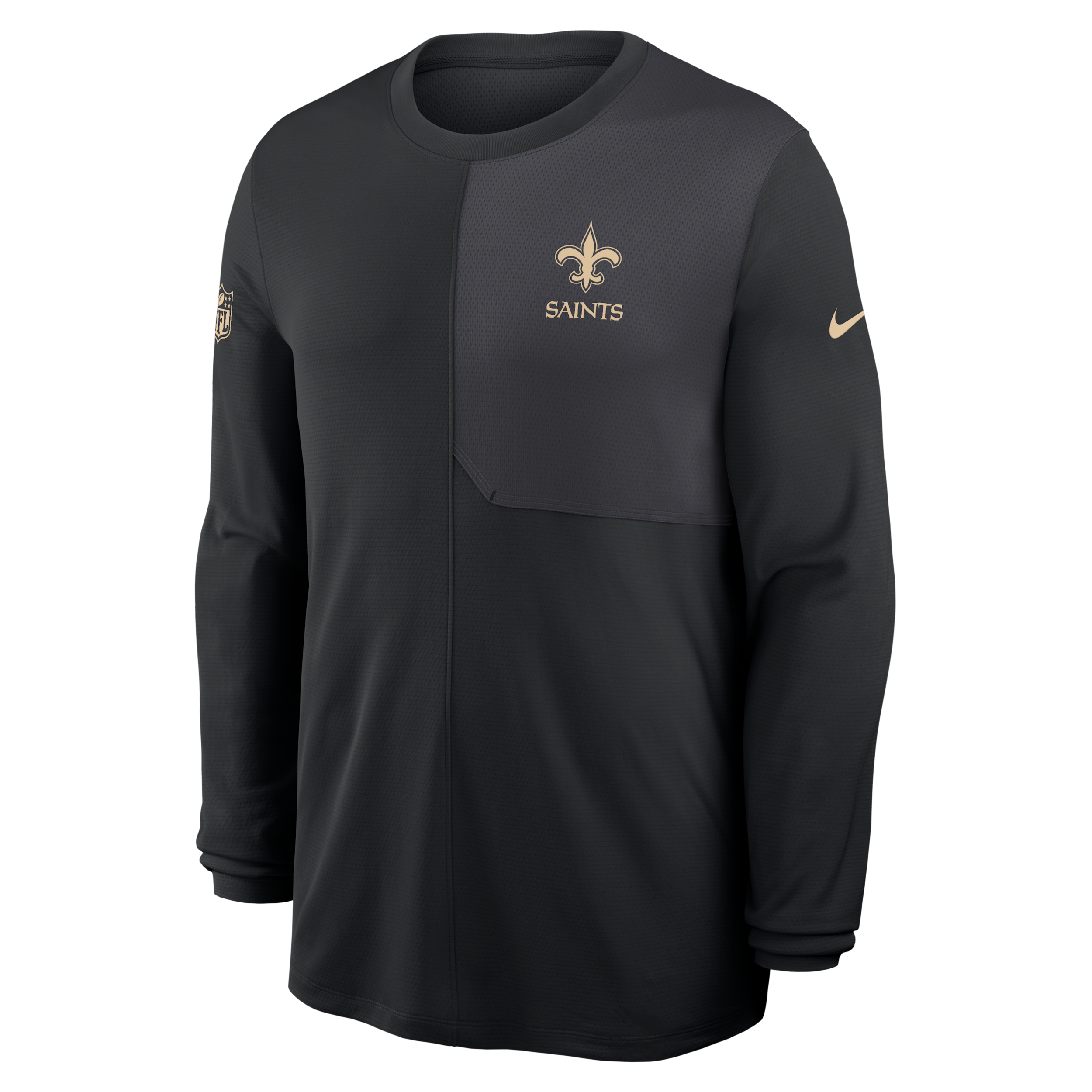 Nike New Orleans Saints Sideline Coach  Men's Dri-fit Nfl Long-sleeve Top In Black