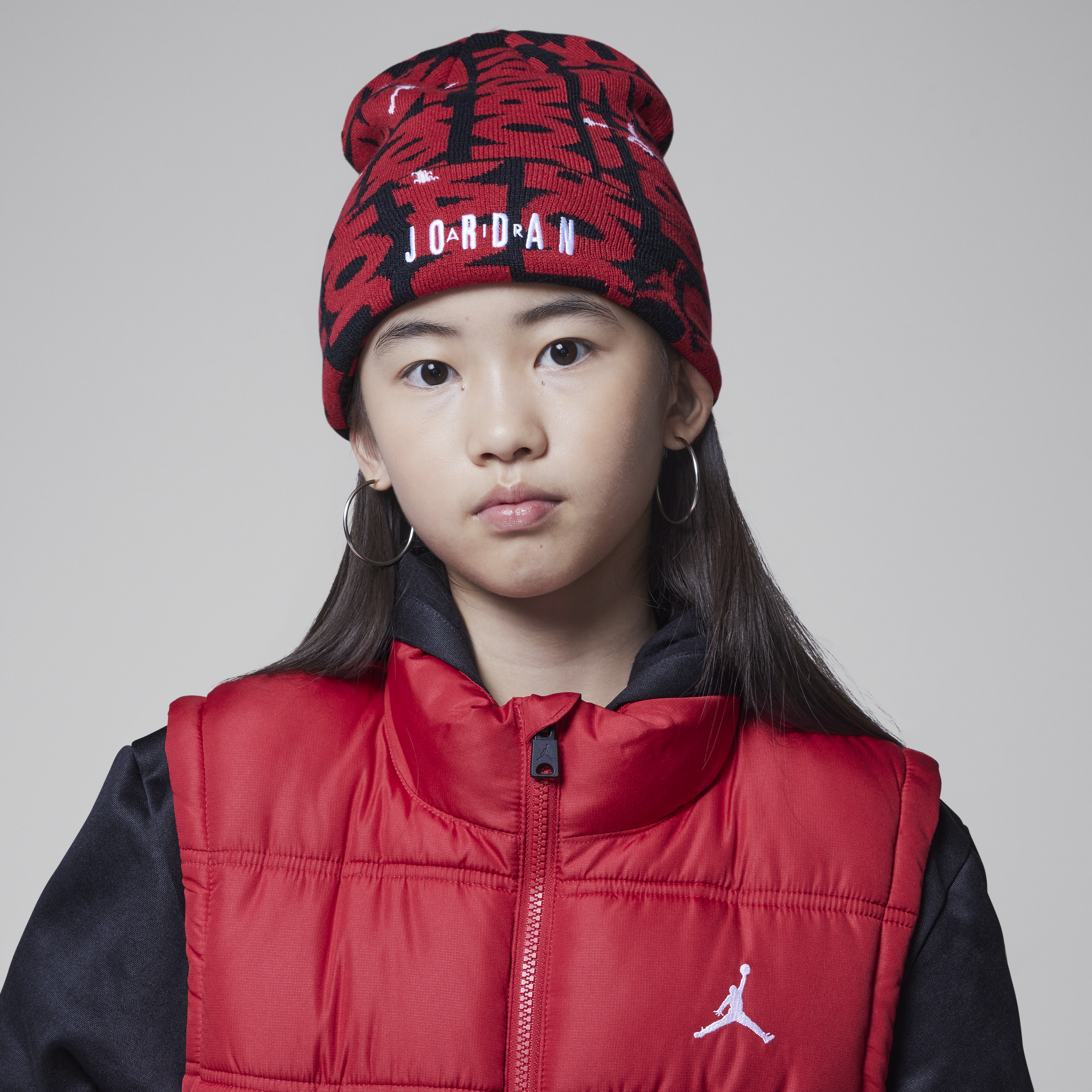 Jordan Big Kids' 2-piece Beanie Set In Red
