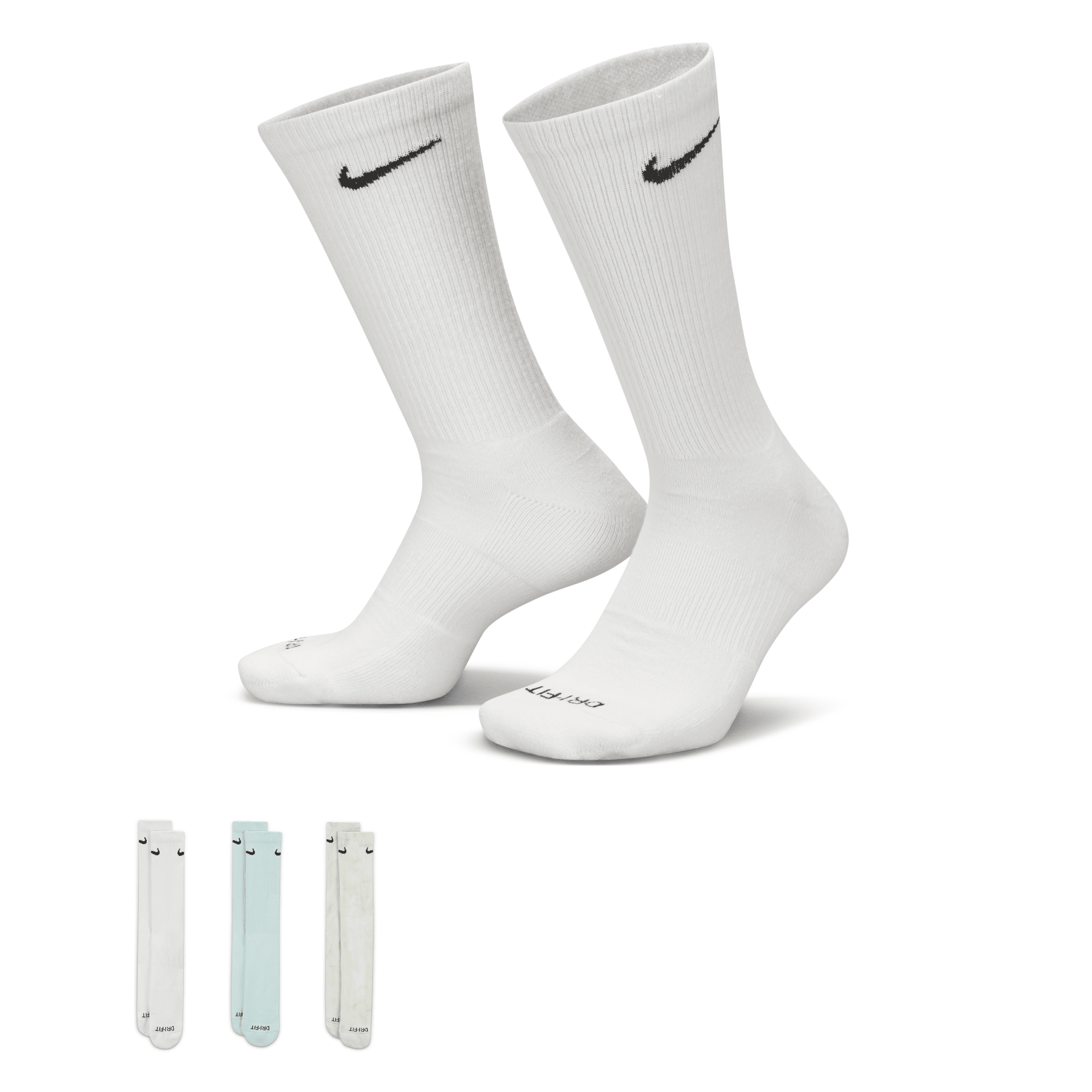 Nike Unisex Everyday Plus Cushioned Crew Socks (3 Pairs) In Multicolor
