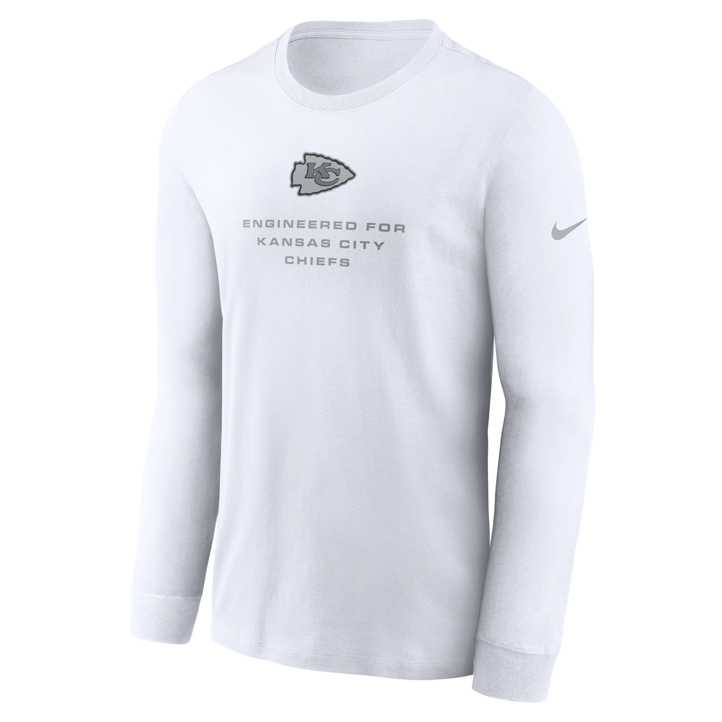 Kansas City Chiefs Team Issue Nike Men's Dri-FIT NFL Long-Sleeve T-Shirt in White | 02EW10A7G-ZSZ