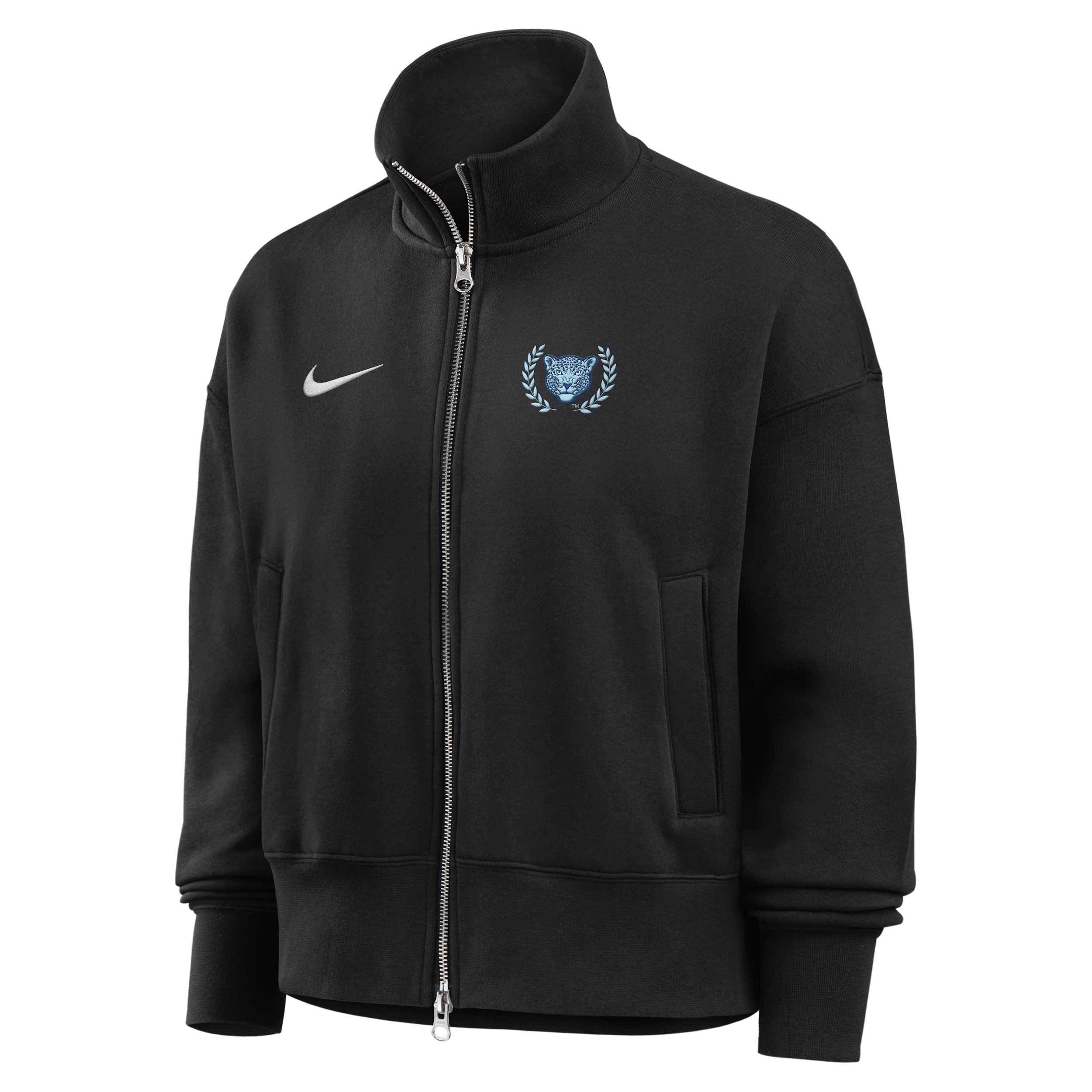 Nike Women's College (Spelman College) Nike Women's Phoenix Fleece Track Jacket in Black | ZW052NSPEC26-BLK