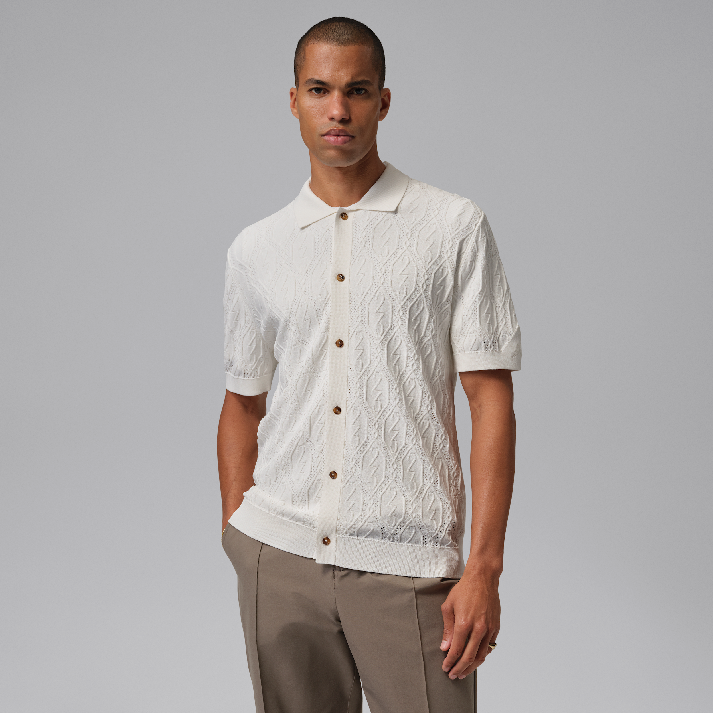 Men's Jordan Sport Golf Button-Down in White | II7267-133