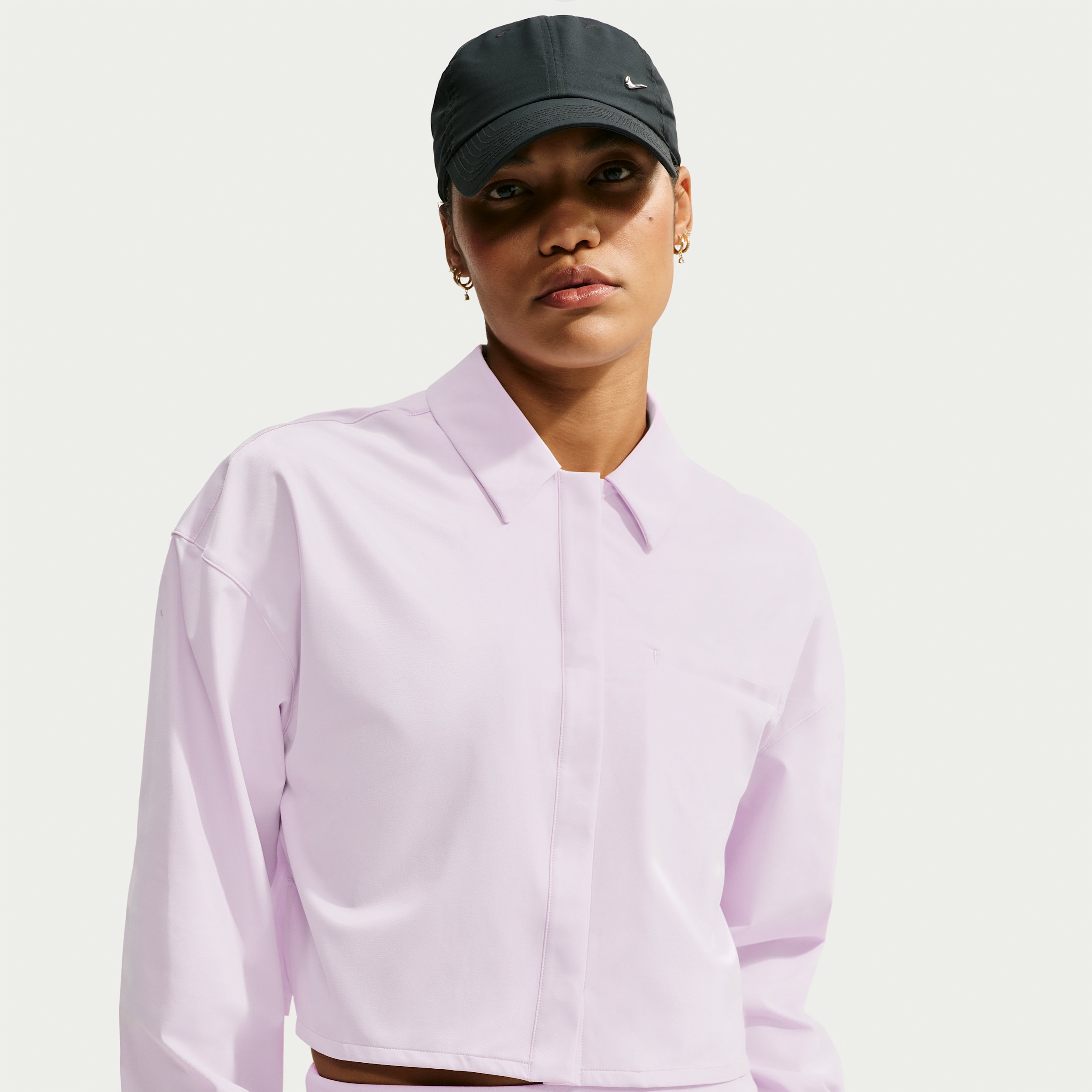 Nike Women's 24.7 PerfectStretch Dri-FIT UV Protection Cropped Long-Sleeve Shirt in Purple | IR8703-583
