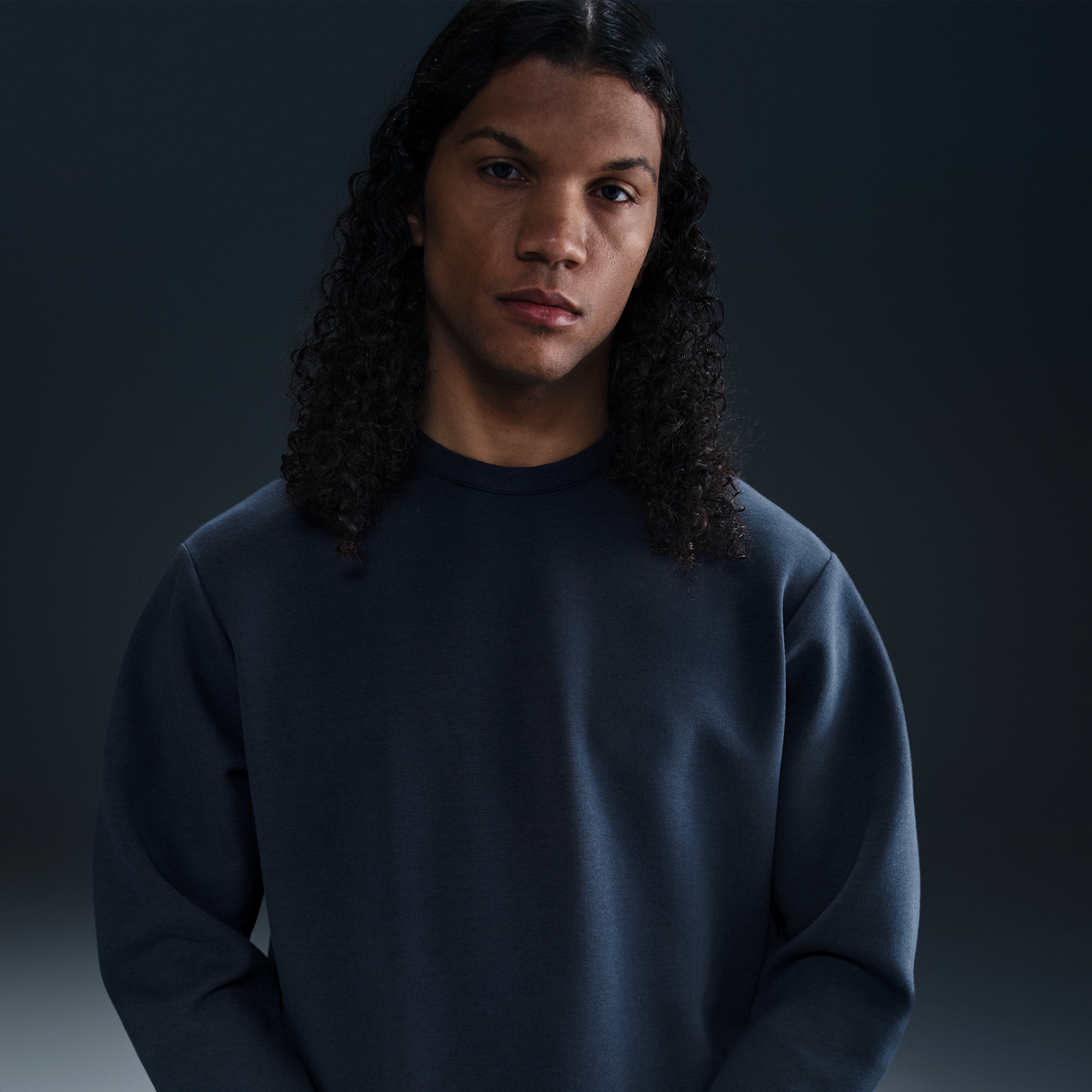 Nike Dri-fit Crewneck Sweatshirt In Blue