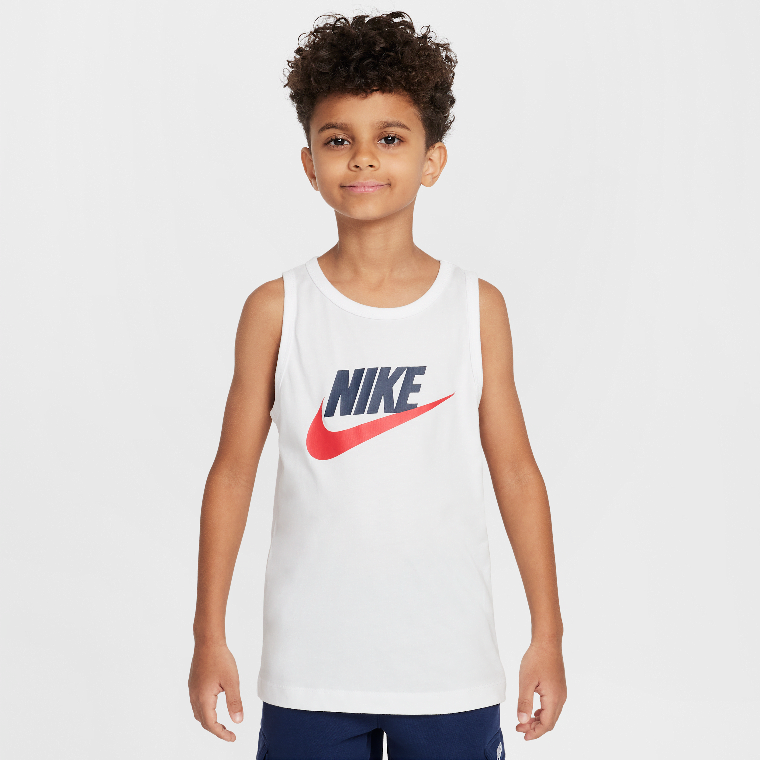 Nike Kids' Sportswear Cotton Tank In White