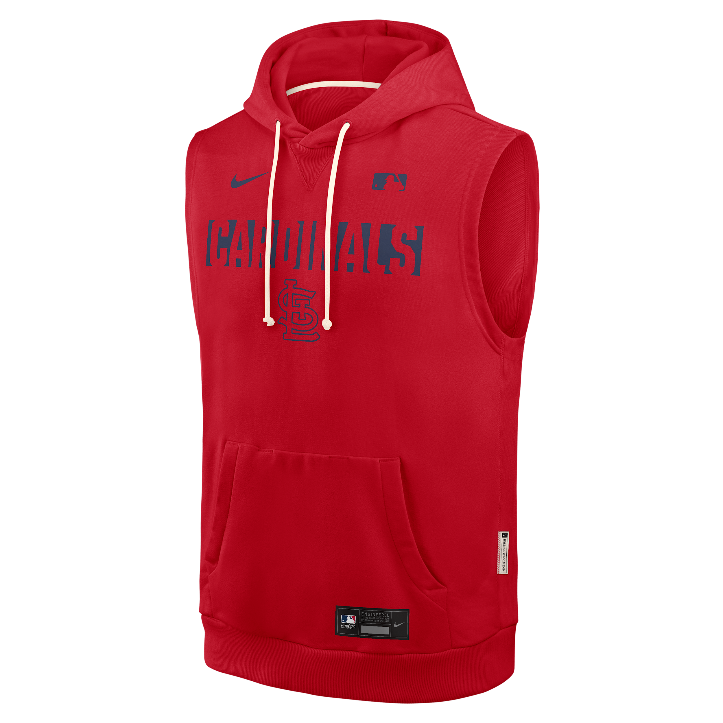 St. Louis Cardinals Authentic Collection Standard Issue Nike Men's Dri-FIT MLB Sleeveless Pullover Hoodie in Red | 03B462QSCN-4T2