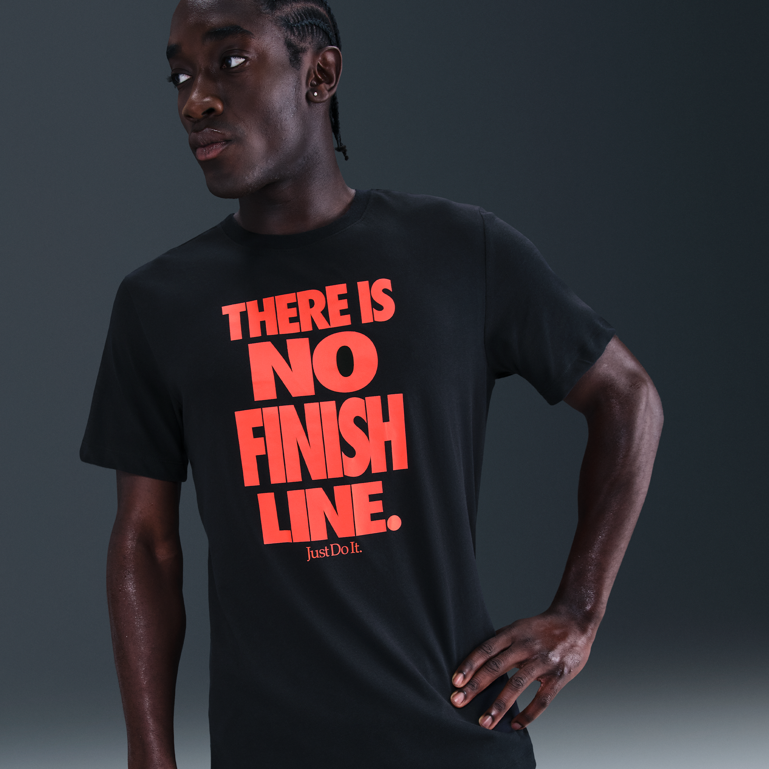 Nike Men's Dri-fit Running T-shirt In Black
