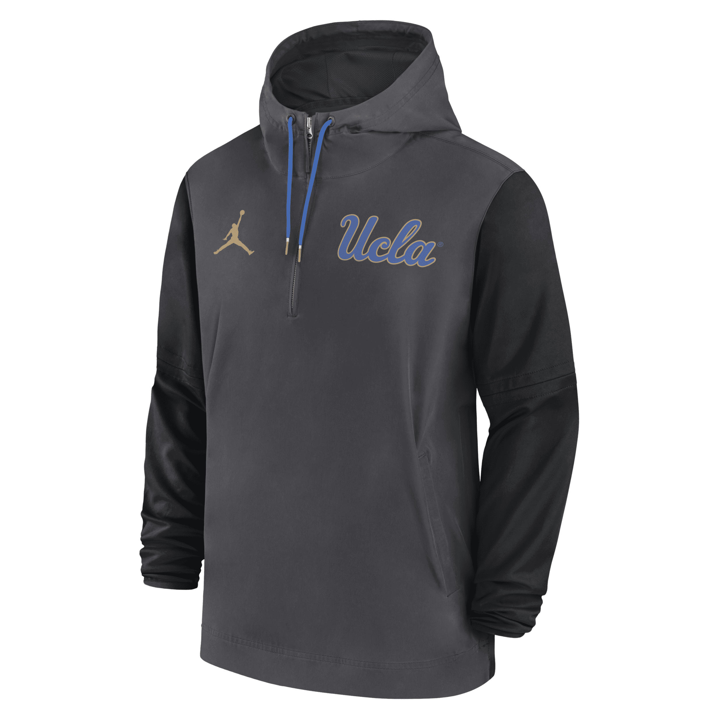 JORDAN MEN'S UCLA BRUINS SIDELINE PRE-GAME PLAYER COLLEGE 1/2-ZIP HOODED JACKET 1015709976