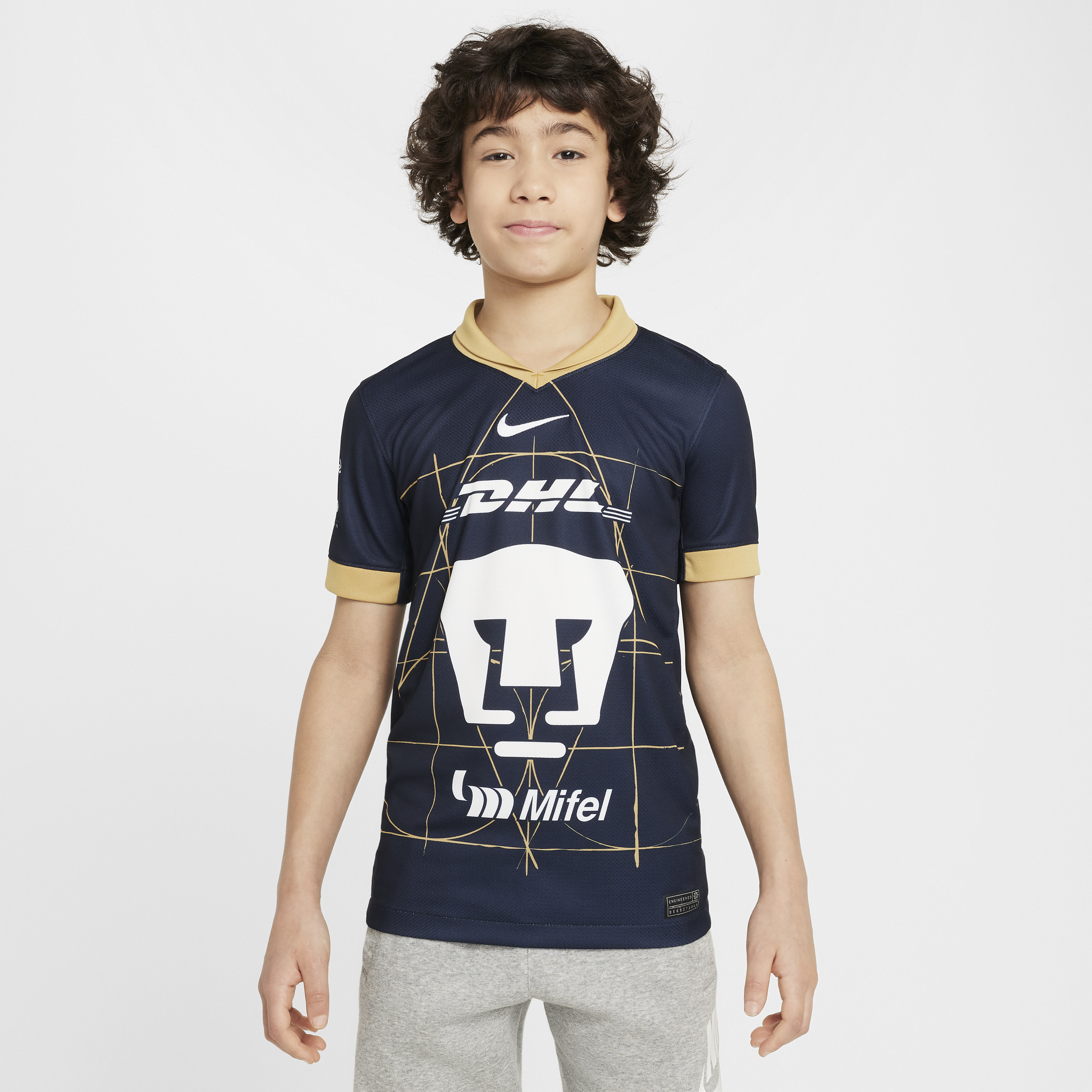 Nike Pumas Unam 2024/25 Stadium Away Big Kids'  Dri-fit Soccer Replica Jersey In Blue
