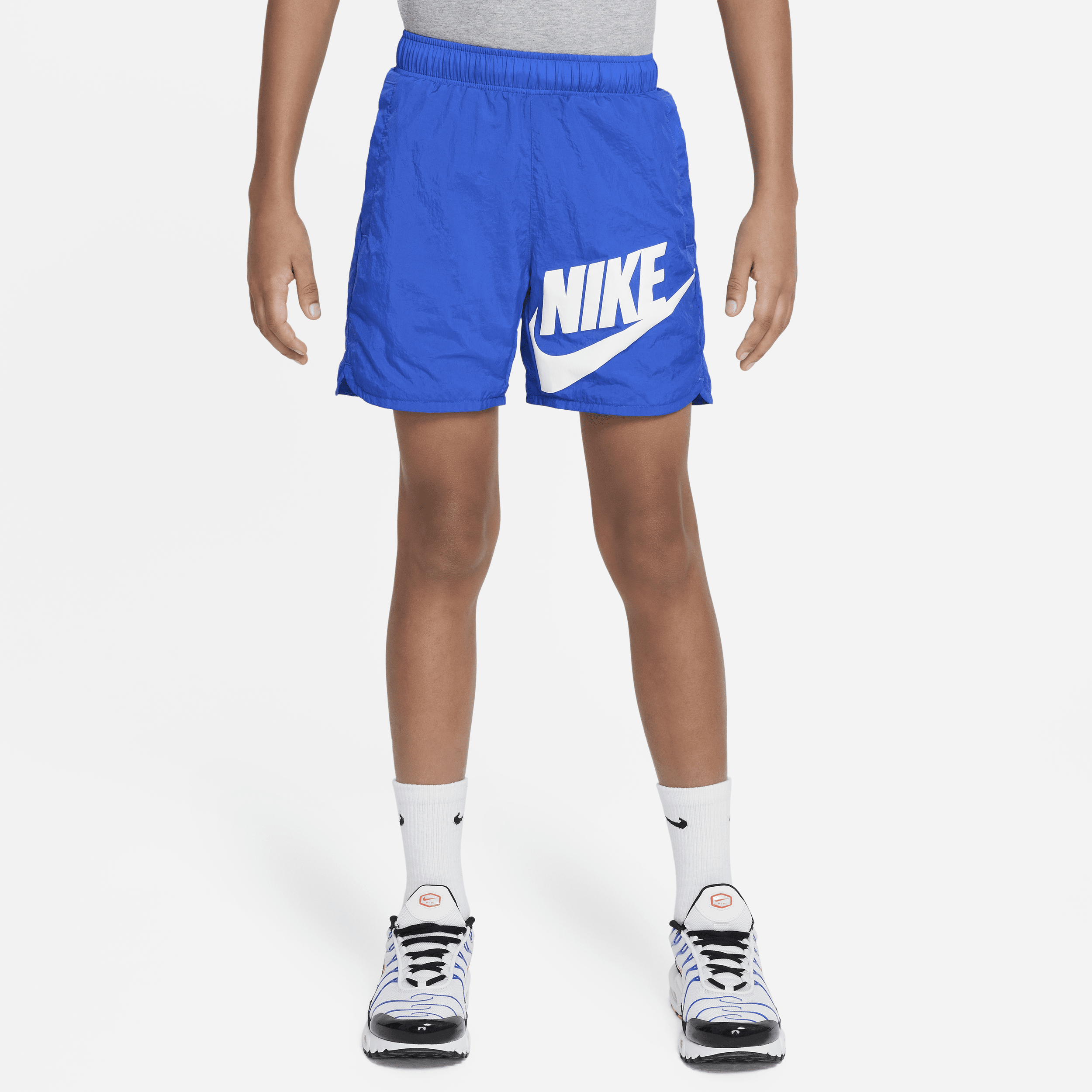 Shop Nike Sportswear Big Kids' (boys') Woven Shorts In Blue